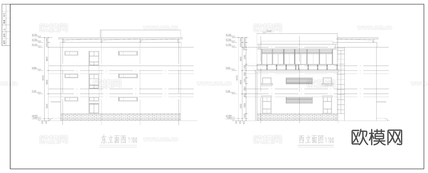 厂房建筑施工图cad施工图