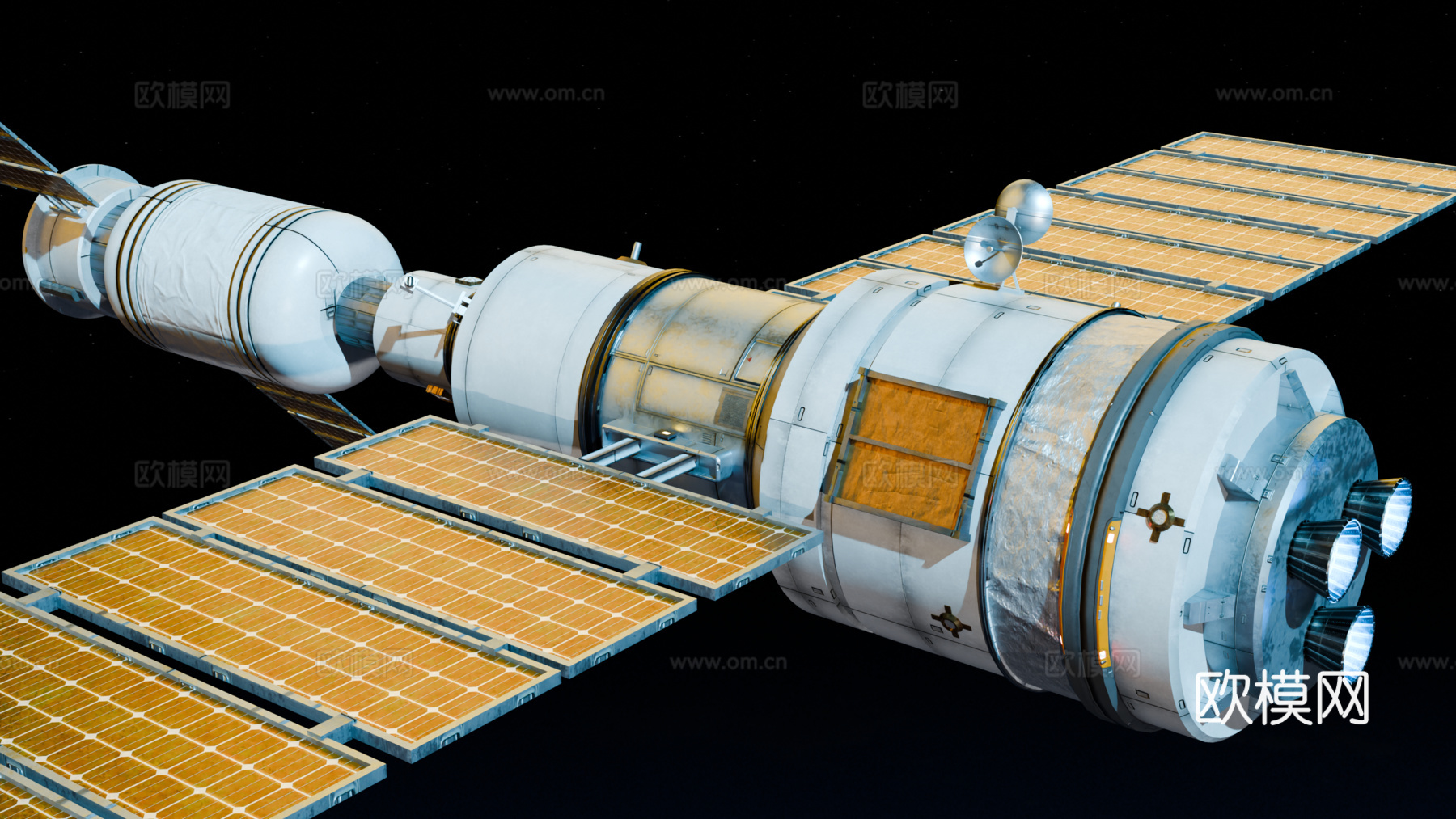 太空站 太空飞船 太空空间站 太空舱 航天器 卫星su模型