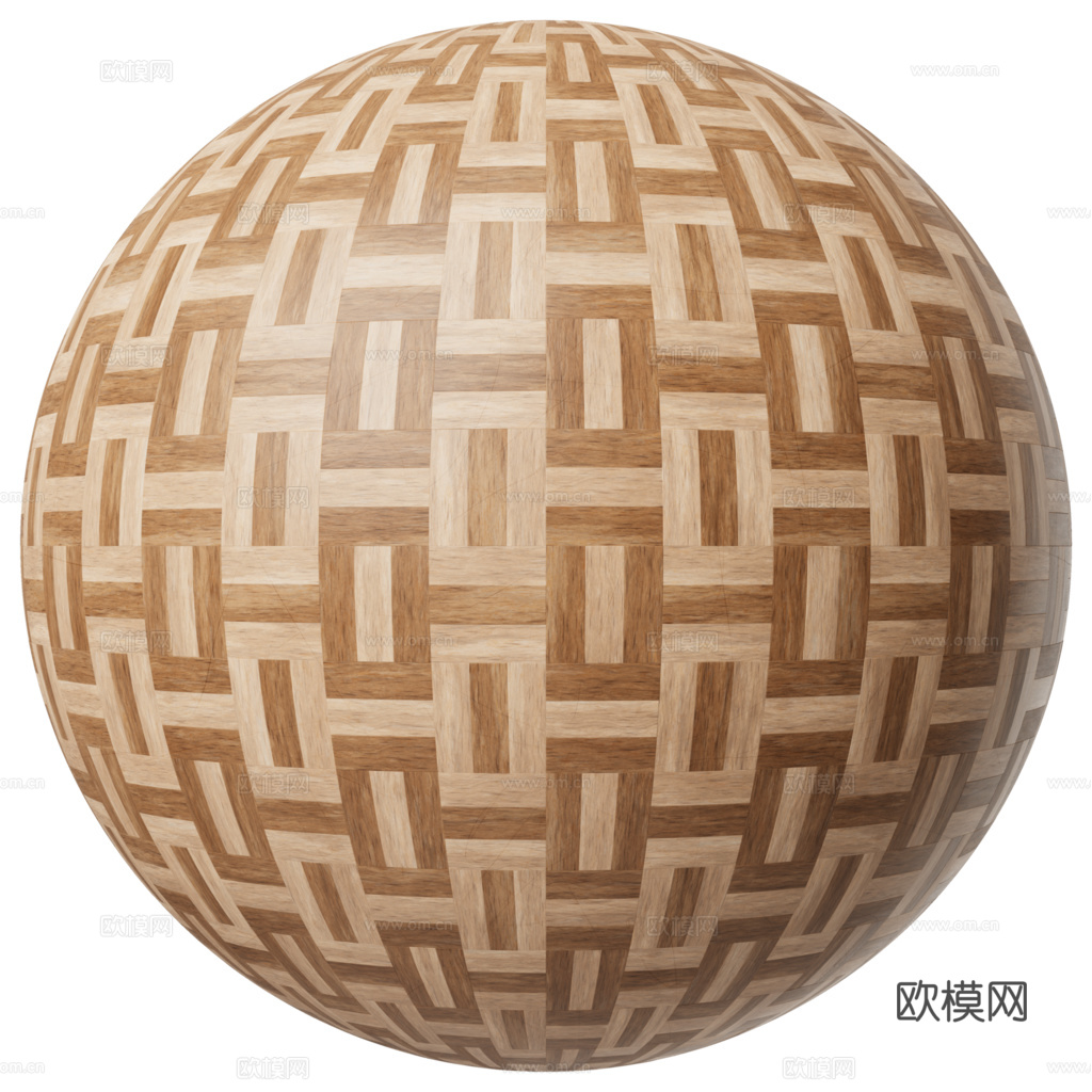 无缝拼花木地板 PBR贴图 2k
