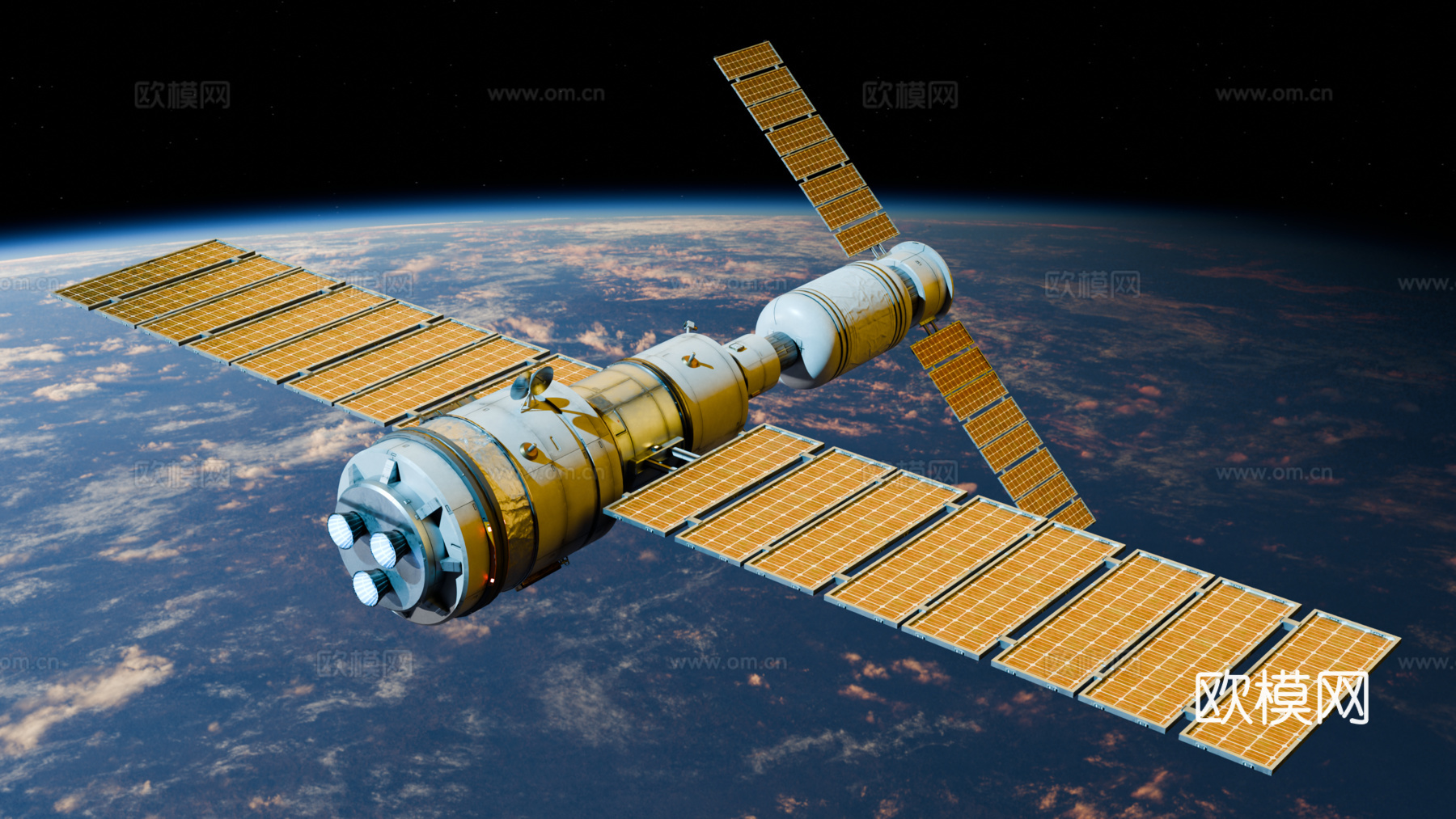 太空站 太空飞船 太空空间站 太空舱 航天器 卫星su模型