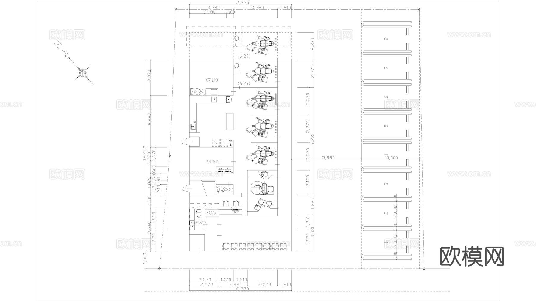 牙科诊所建筑cad施工图cad施工图