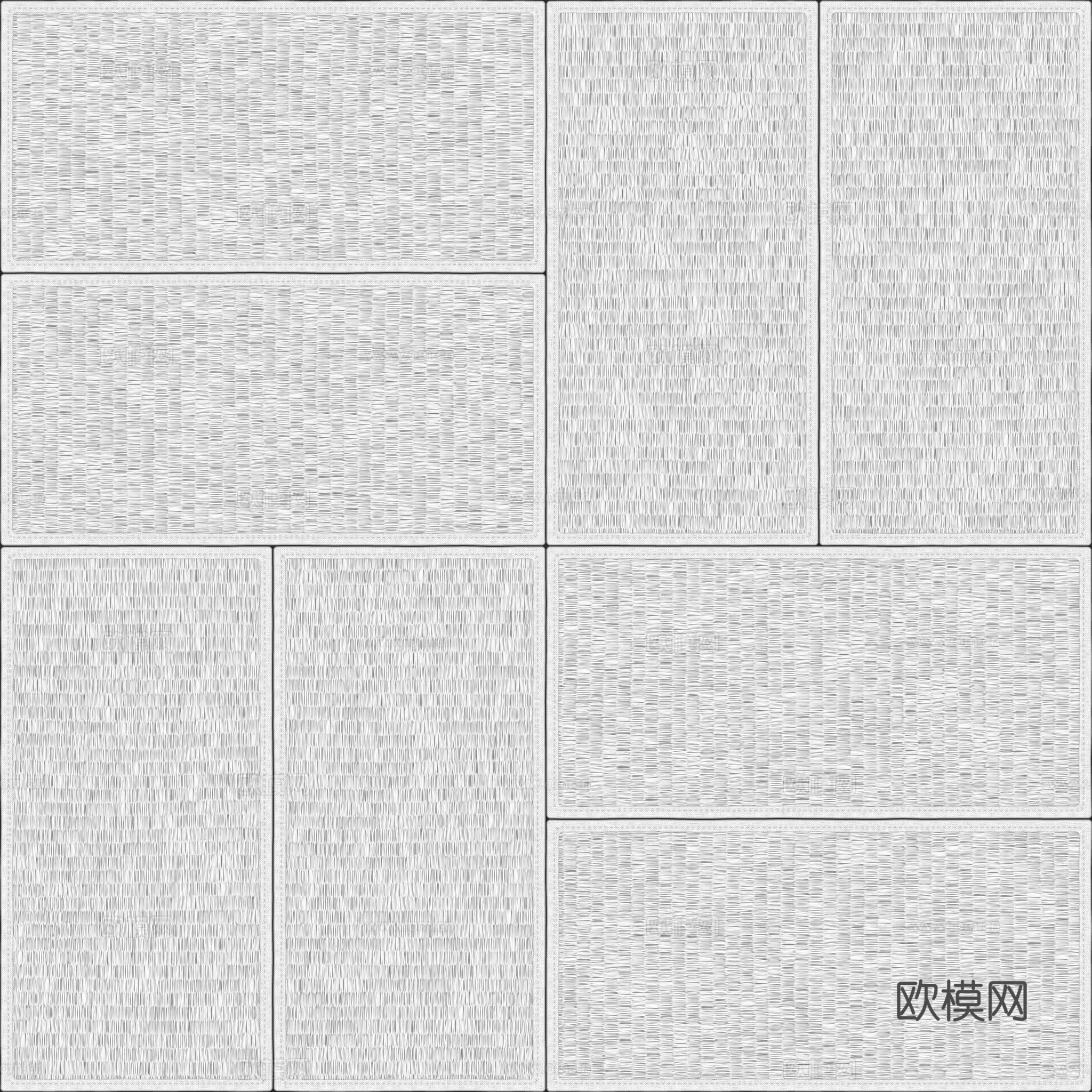 榻榻米竹席竹编 PBR贴图 2k