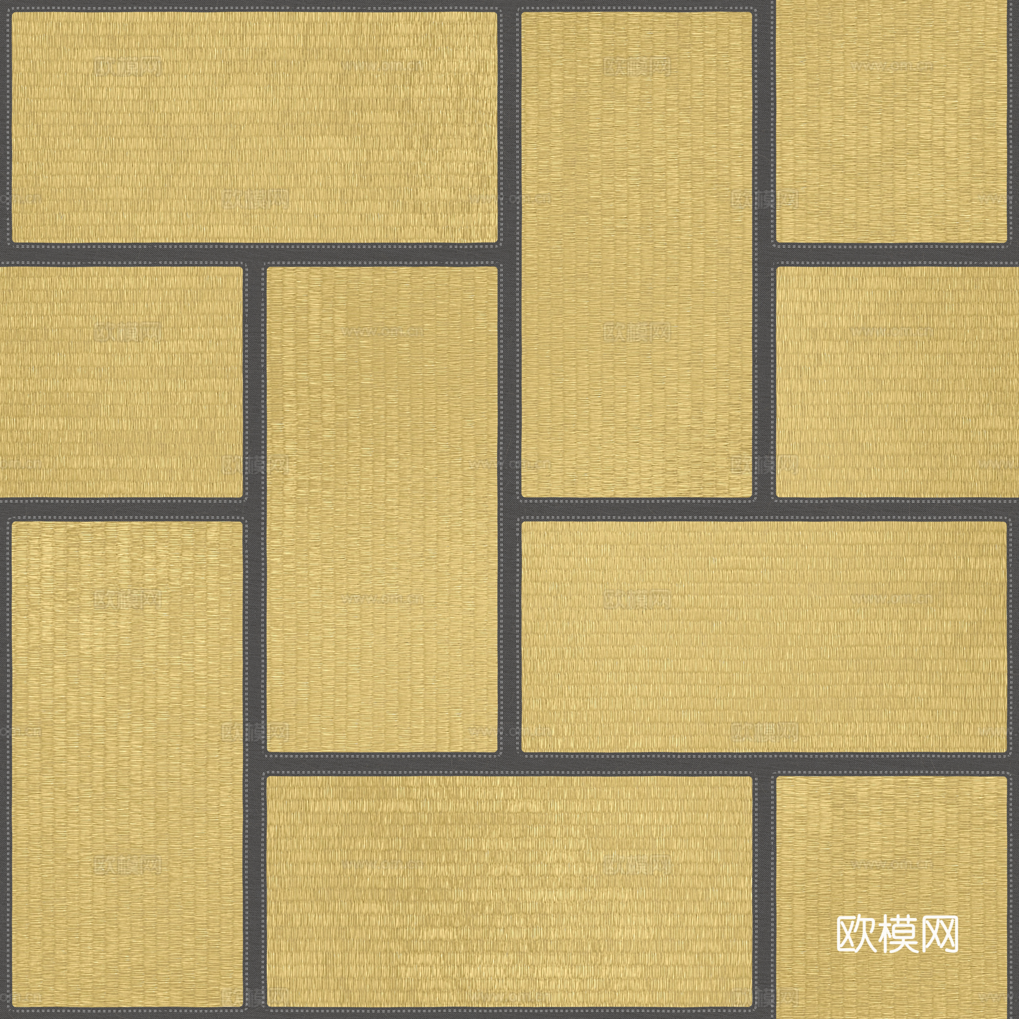 榻榻米竹席竹编 PBR贴图 2k