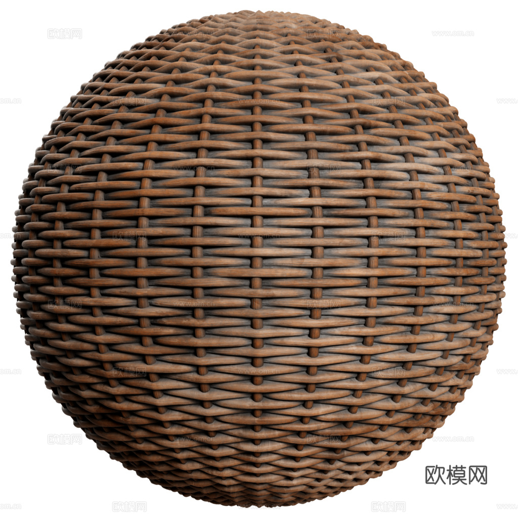 藤编竹编编织品 PBR材质贴图 1k
