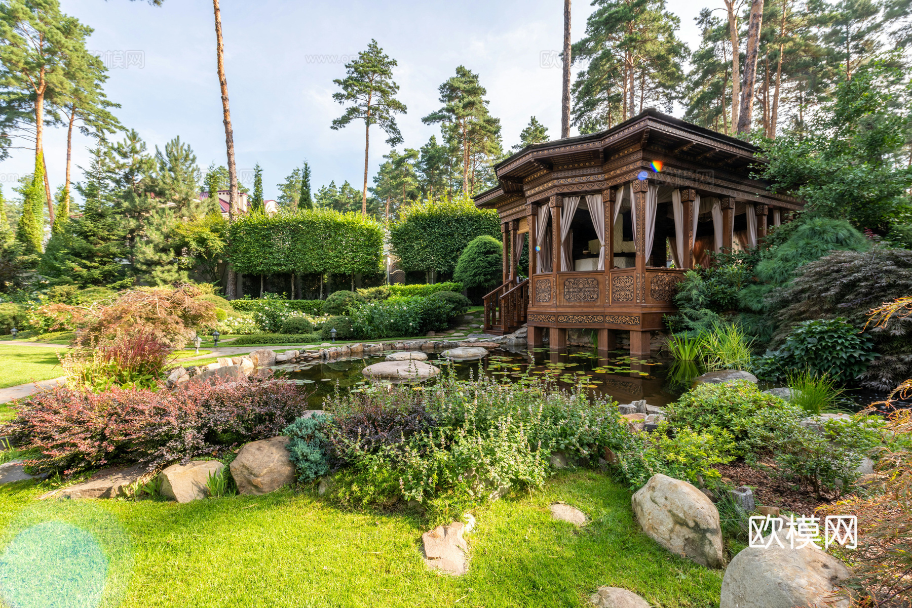 白天城市公园外景下载