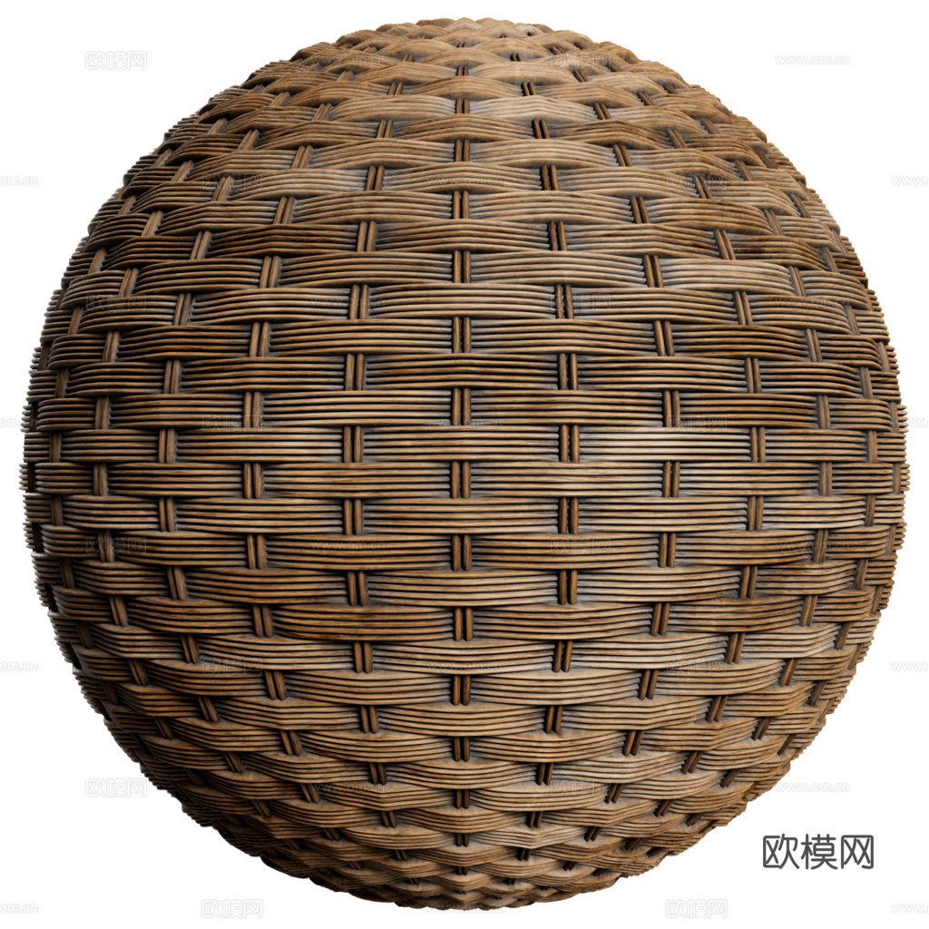 藤编竹编编织品 PBR材质贴图 1k