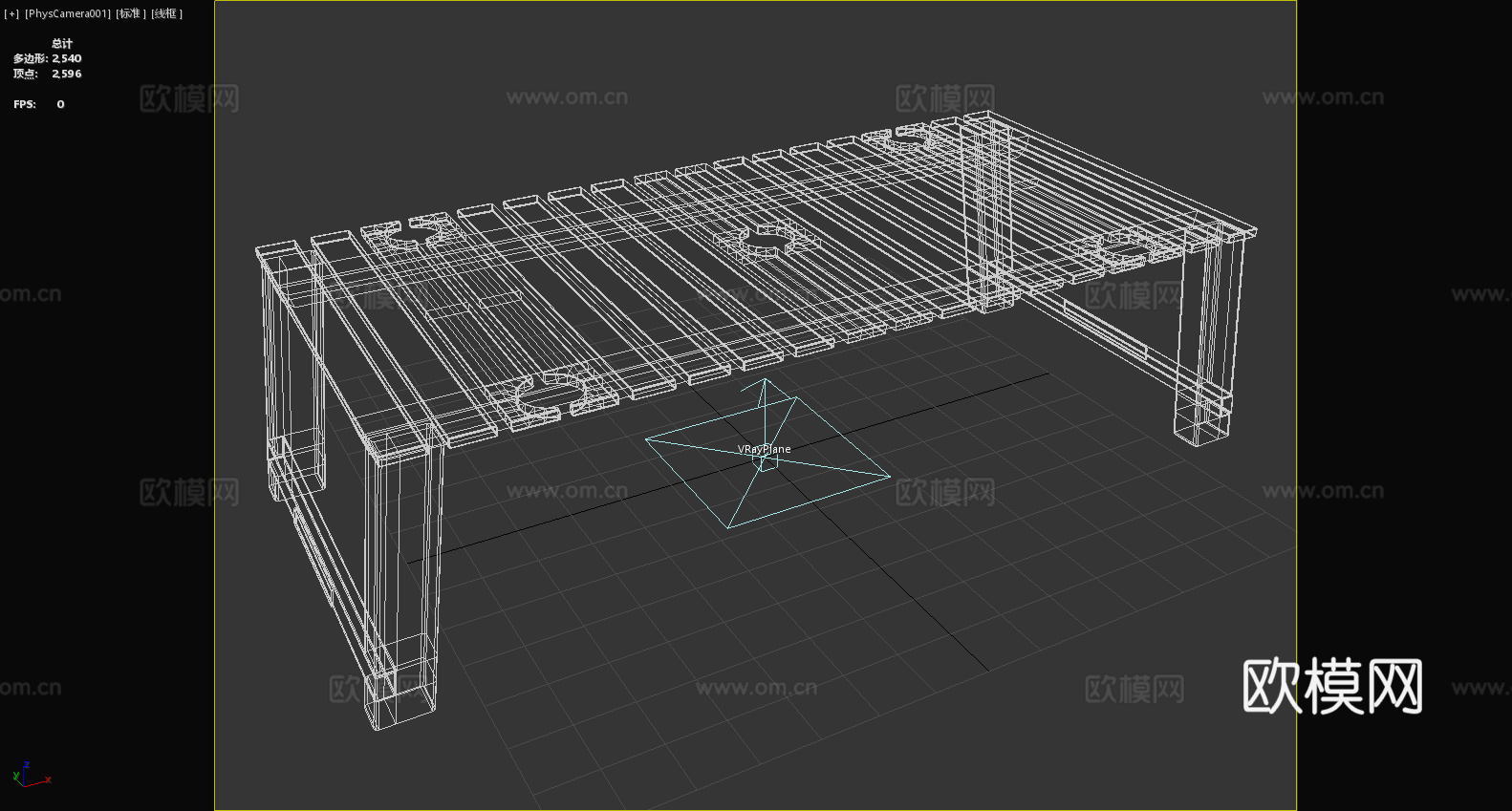 木制长凳 户外座椅 实木条凳 休闲椅3d模型下载（渲染图6）