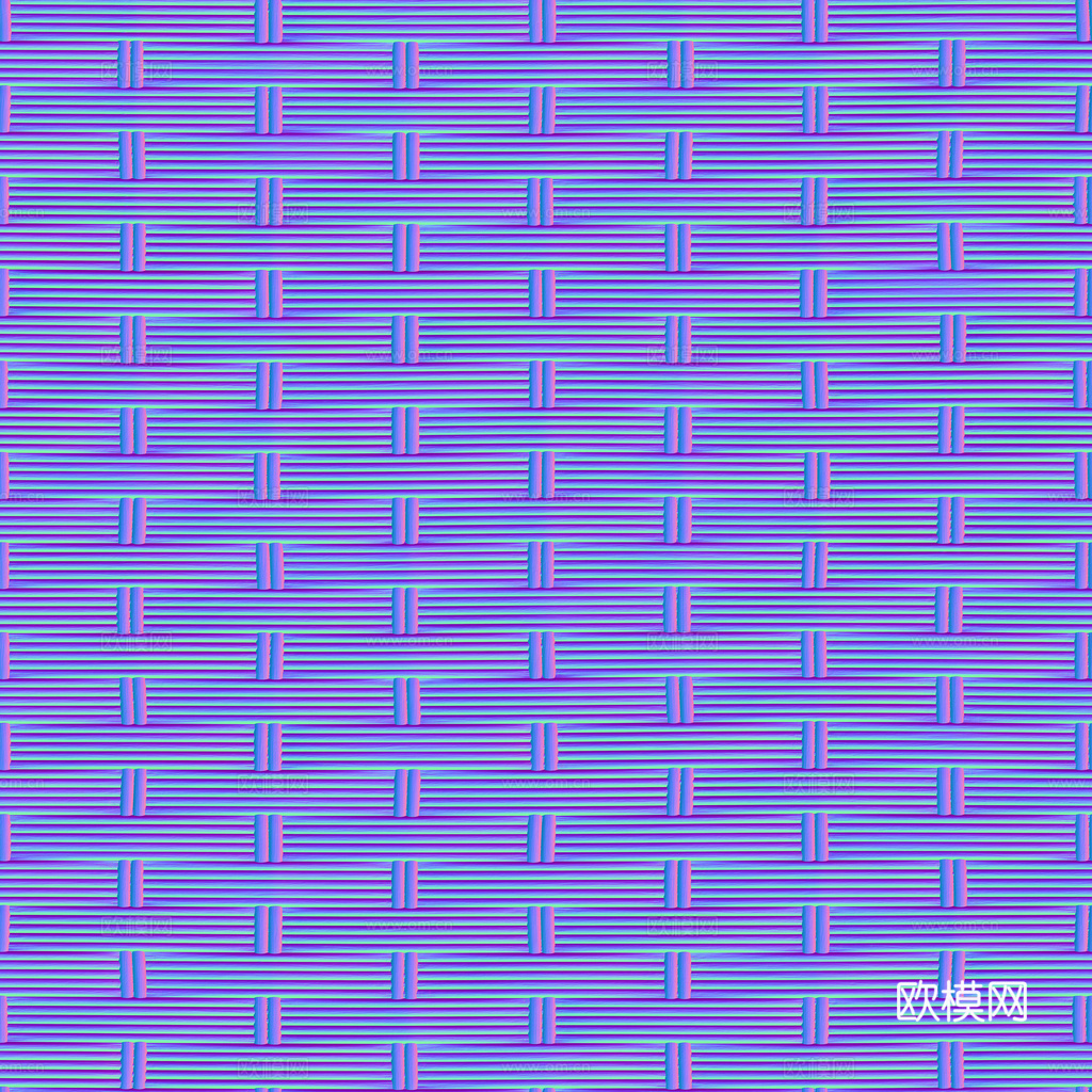 藤编竹编编织品 PBR材质贴图 1k