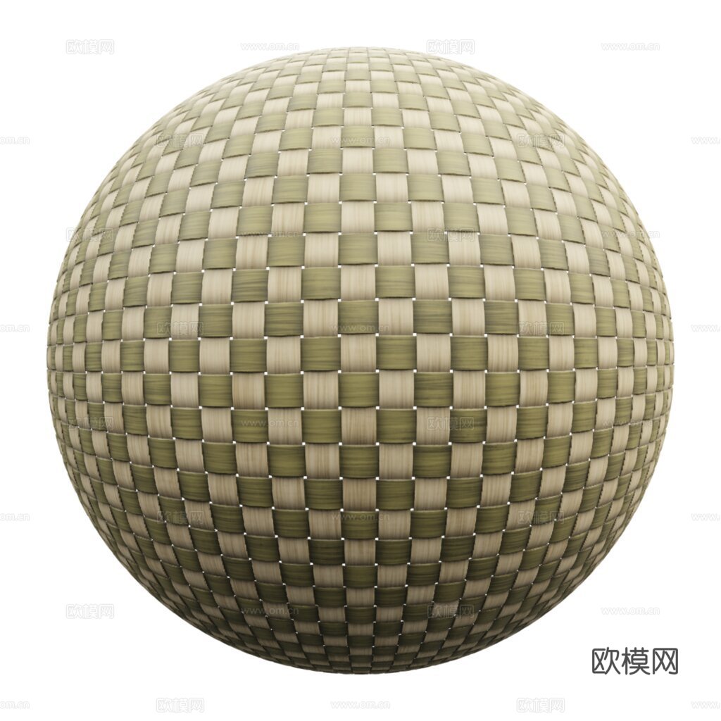 藤编竹编编织品 PBR材质贴图 1k