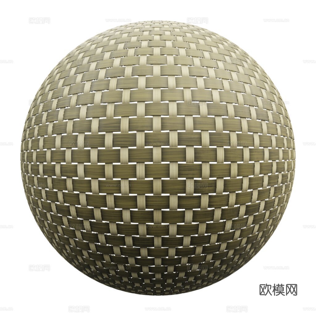 藤编竹编编织品 PBR材质贴图 1k