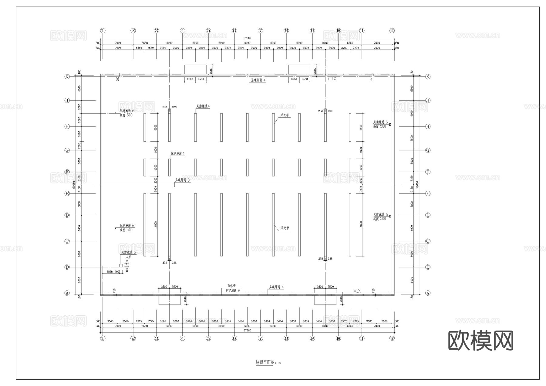 维修车间建筑施工图cad施工图