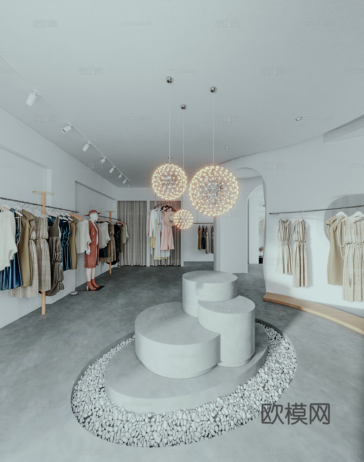 现代服饰店3d模型下载