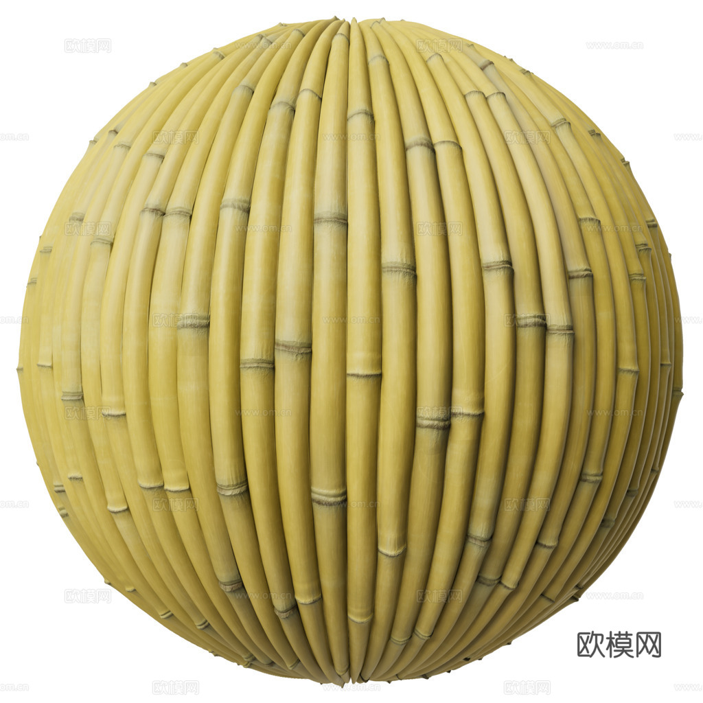 竹子竹篱笆竹排竹墙 PBR材质贴图 1k