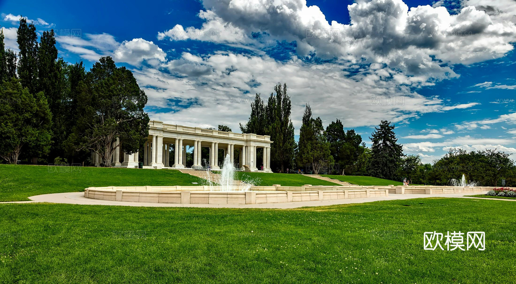 白天城市公园外景下载