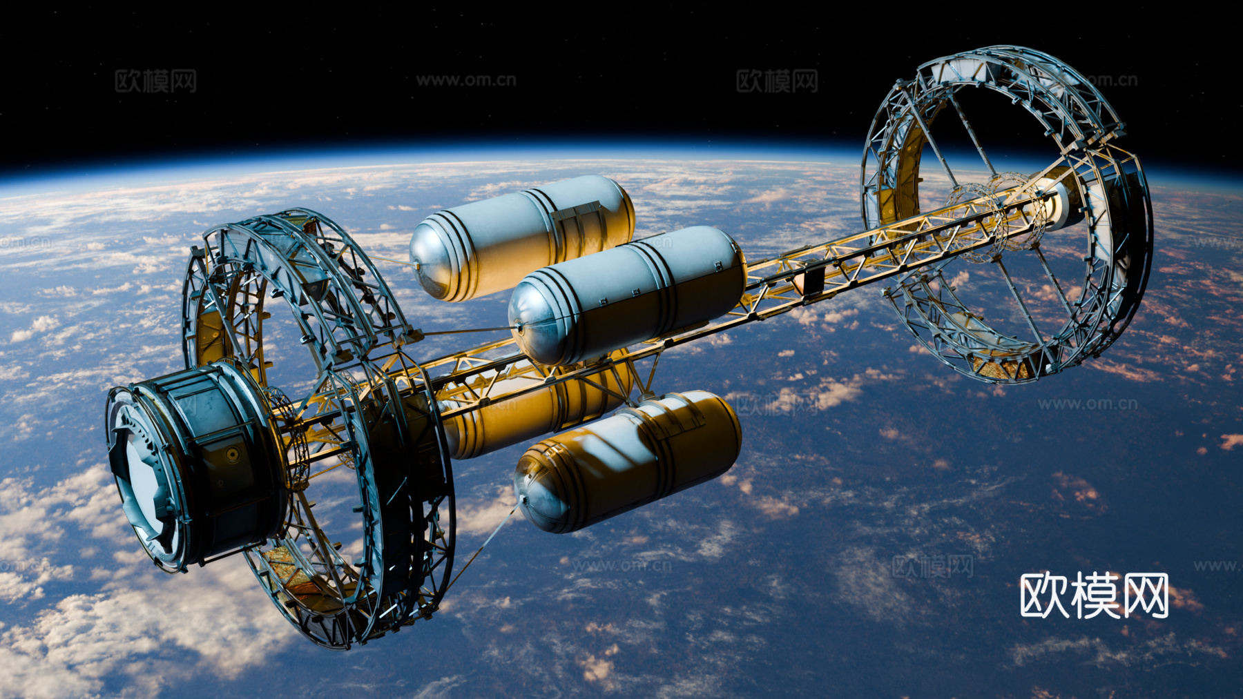 太空站 太空飞船 太空空间站 太空舱 航天器 卫星su模型