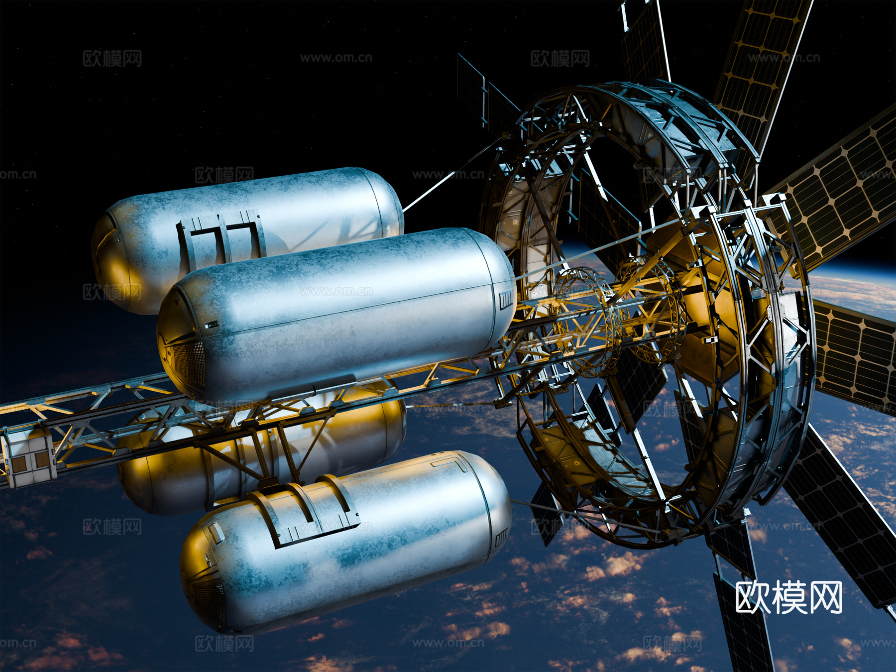 太空站 太空飞船 太空空间站 太空舱 航天器 卫星su模型