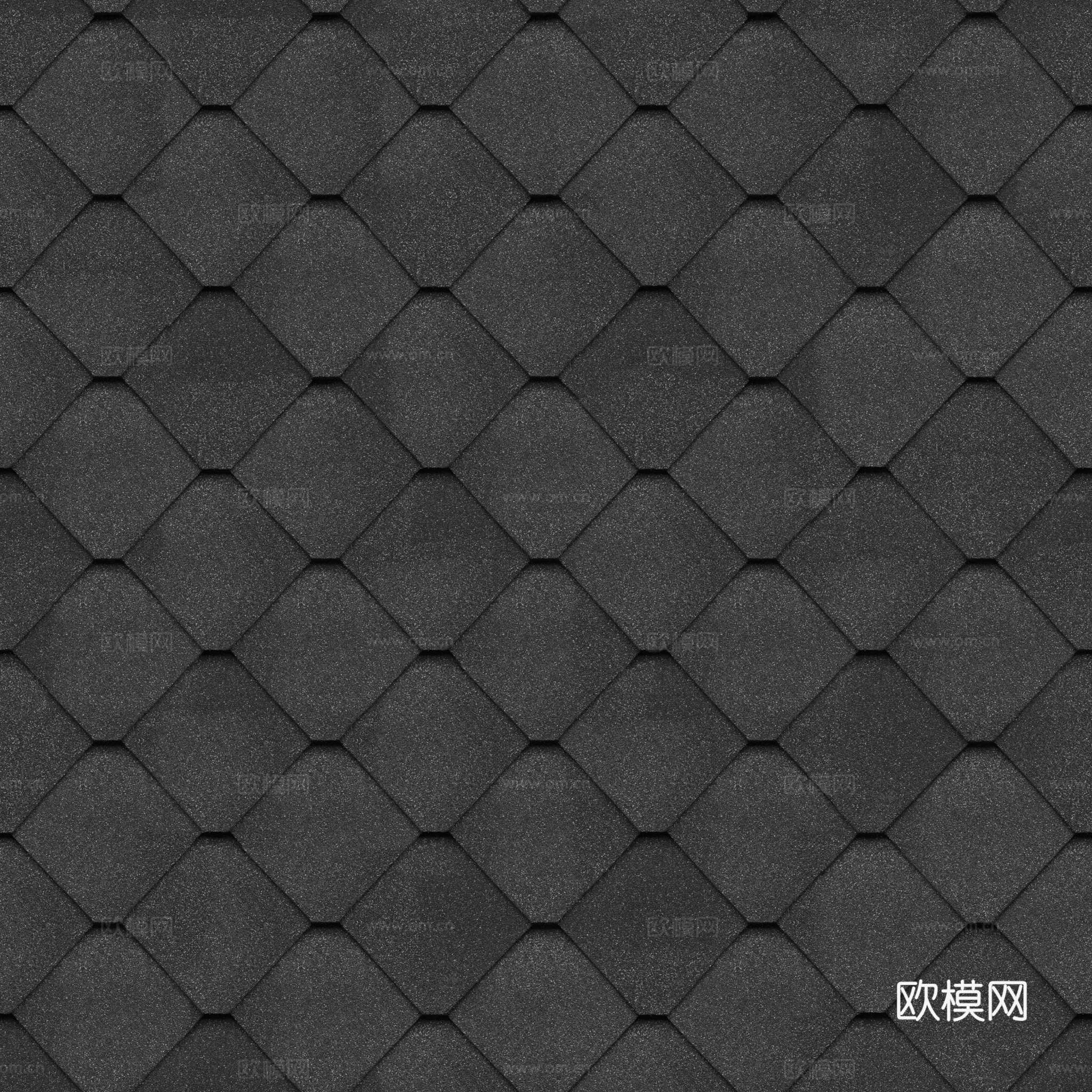 屋顶瓦片沥青瓦 PBR材质贴图 2k