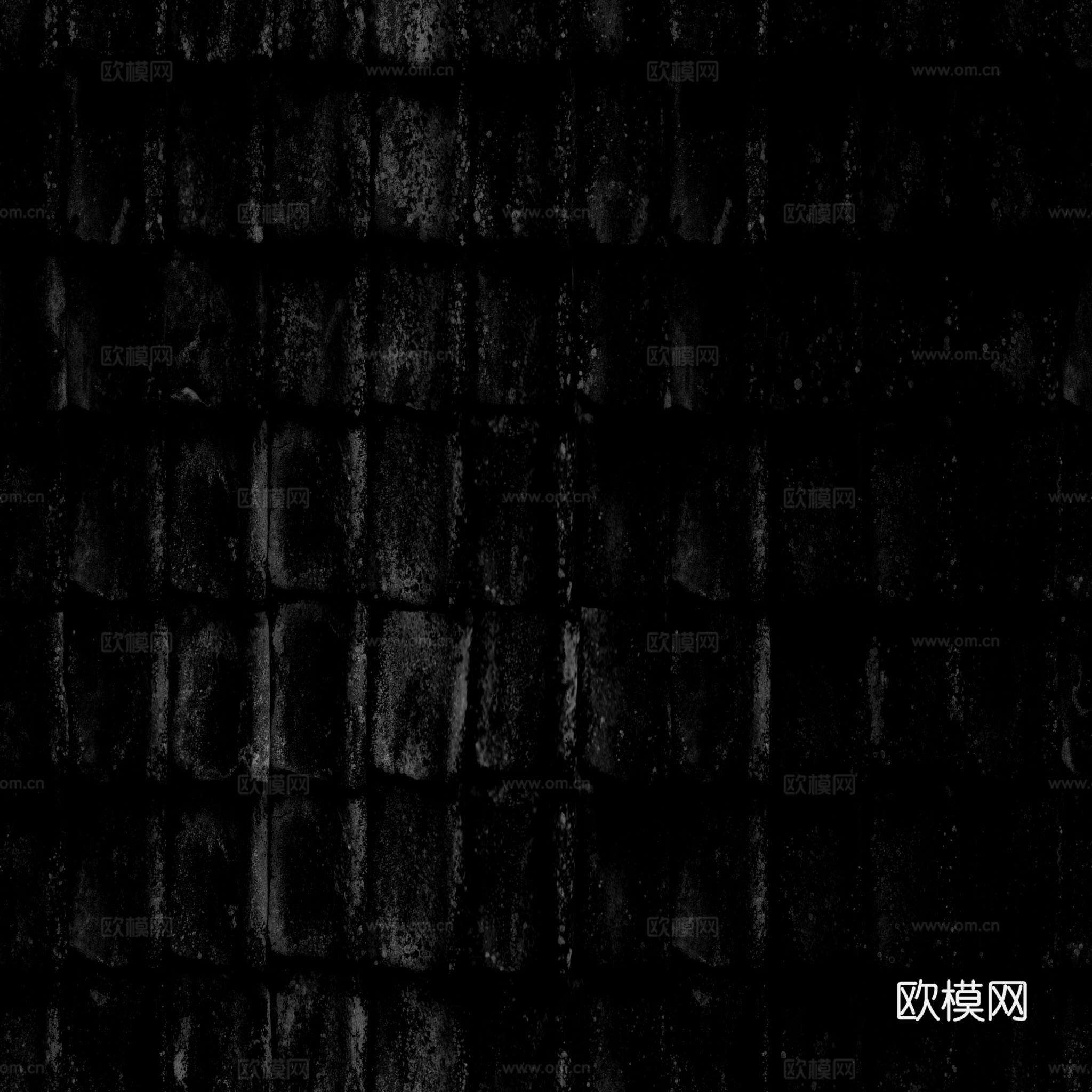 屋顶瓦片老旧陶土瓦西班牙瓦 PBR材质贴图 2k