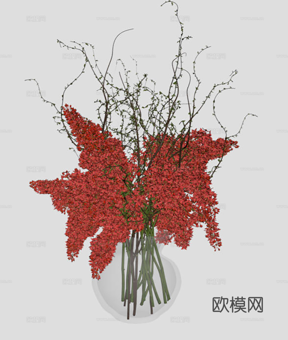 轻奢花艺植物su模型