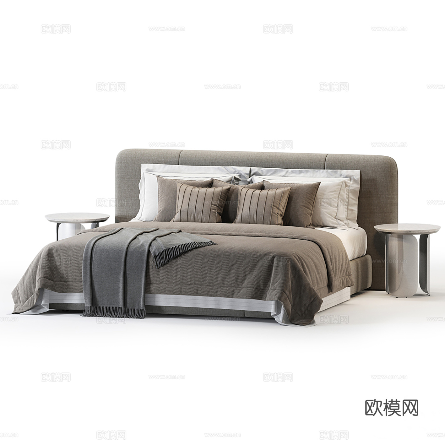 现代主卧双人床su模型