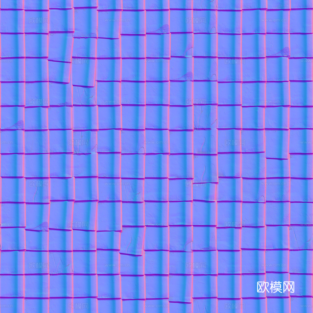 屋顶瓦片老旧陶土瓦西班牙瓦 PBR材质贴图 1k