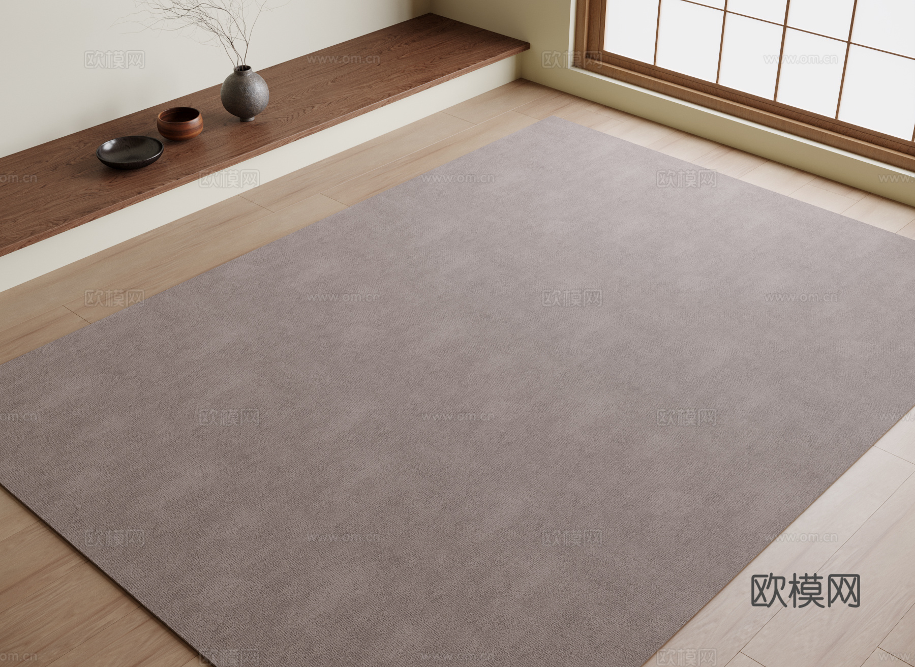现代地毯su模型下载（渲染图1）