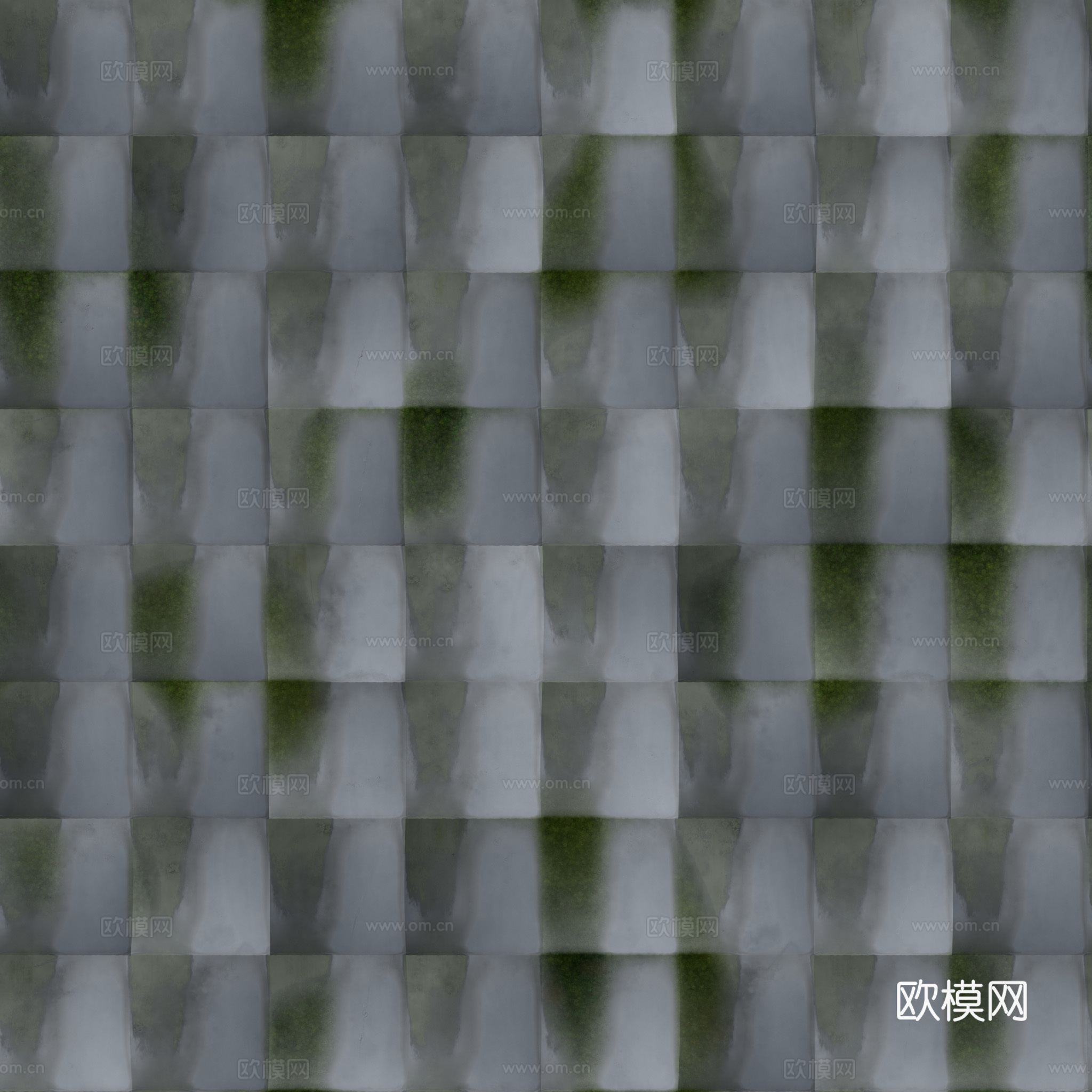 屋顶瓦片老旧陶土瓦西班牙瓦 PBR材质贴图 2k