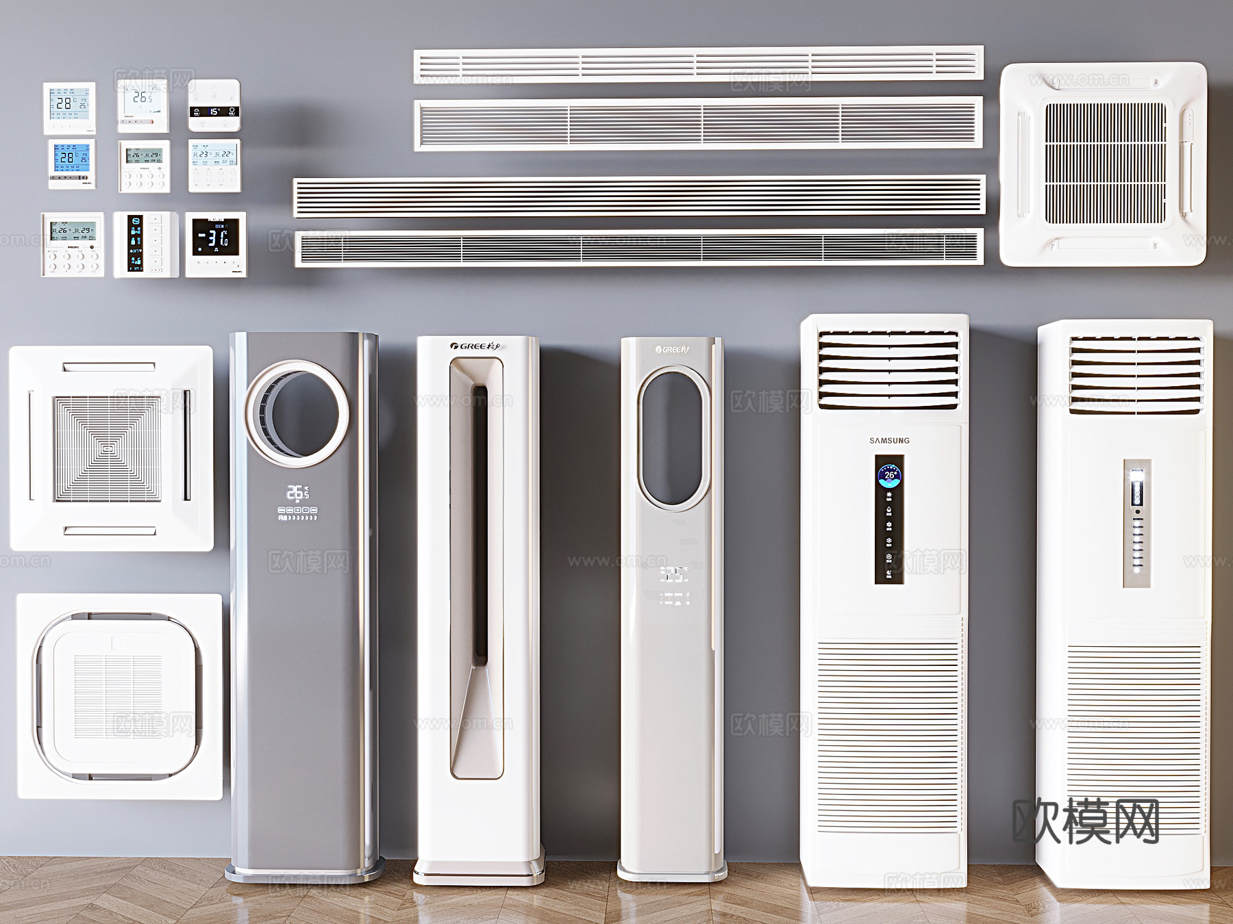 空调中央空调出风口空调立机空调分体机空调外机3d模型下载