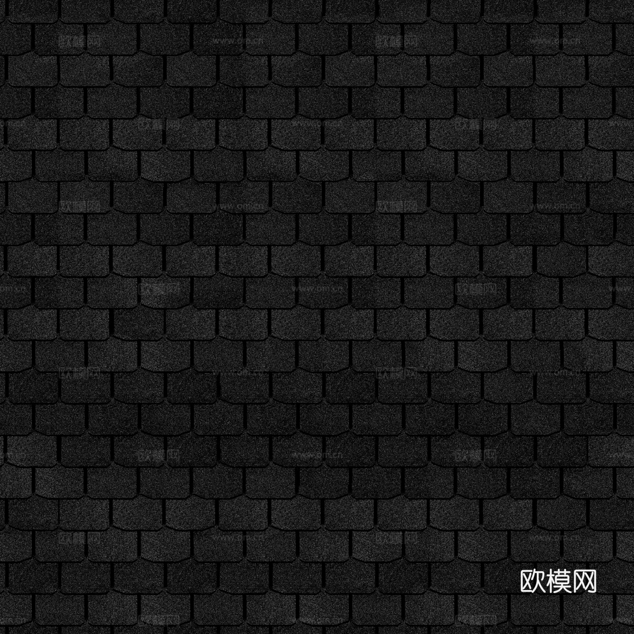 屋顶瓦片沥青瓦 PBR材质贴图 2k