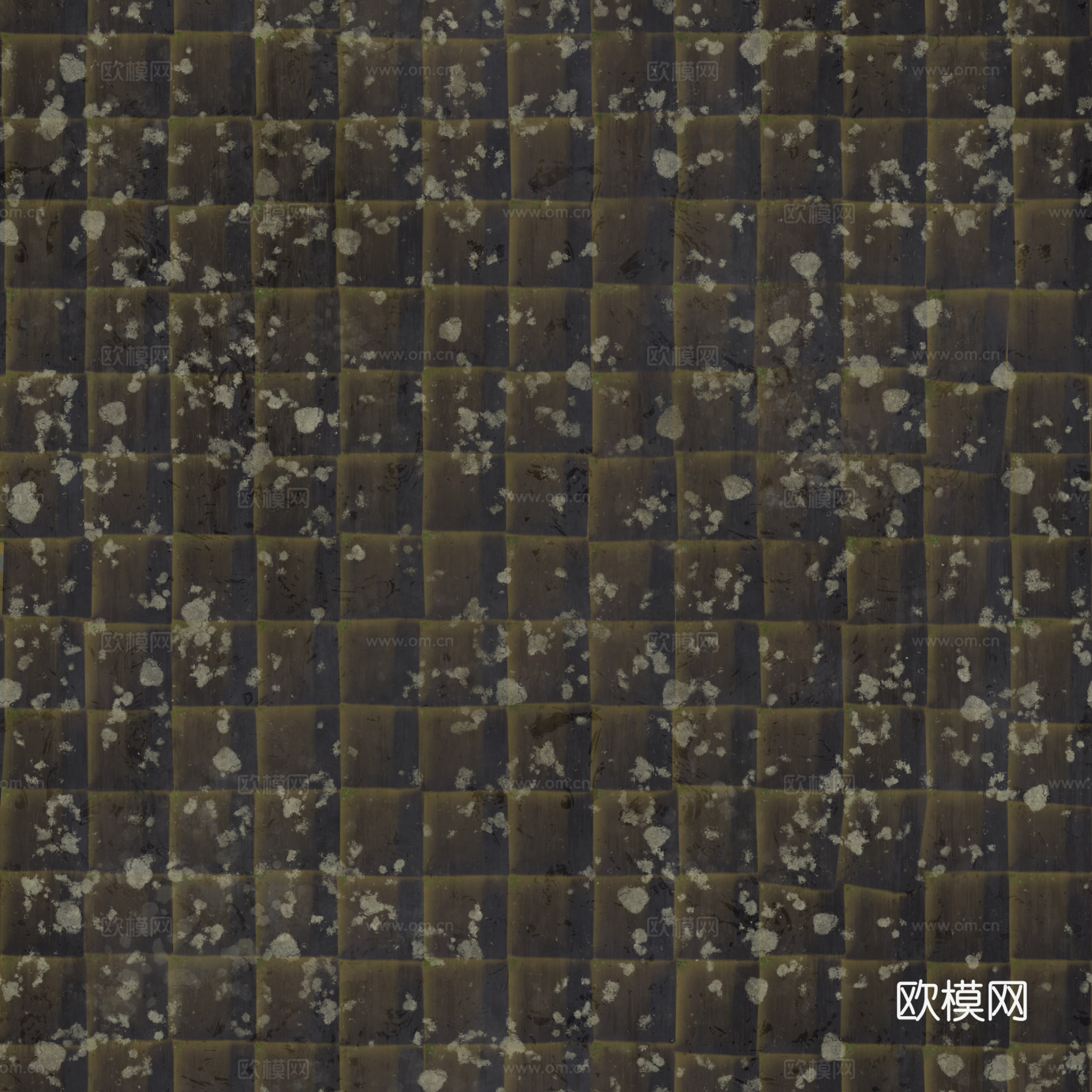 屋顶瓦片陶土瓦西班牙瓦 PBR材质贴图 2k