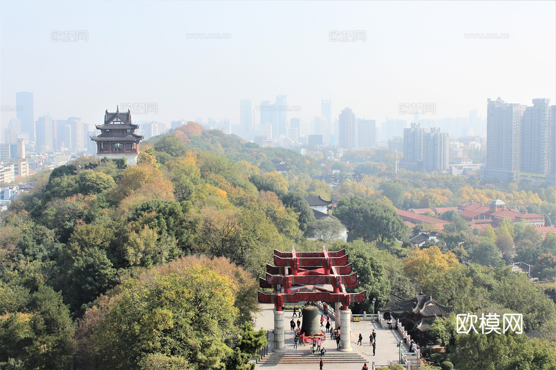白天城市公园外景