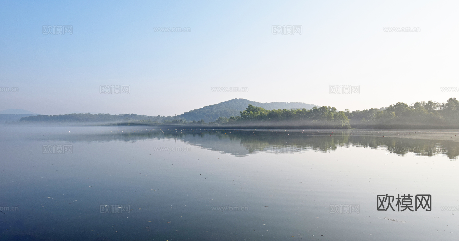 现代风景_外景背景图_远山湖泊自然风景_园林景观贴图