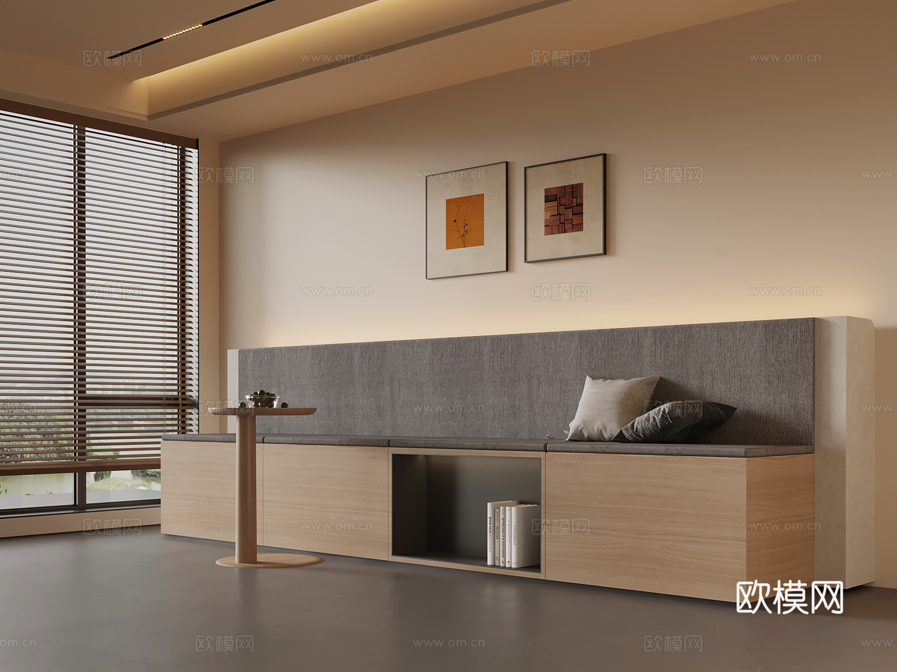 现代中古风卡座3d模型下载