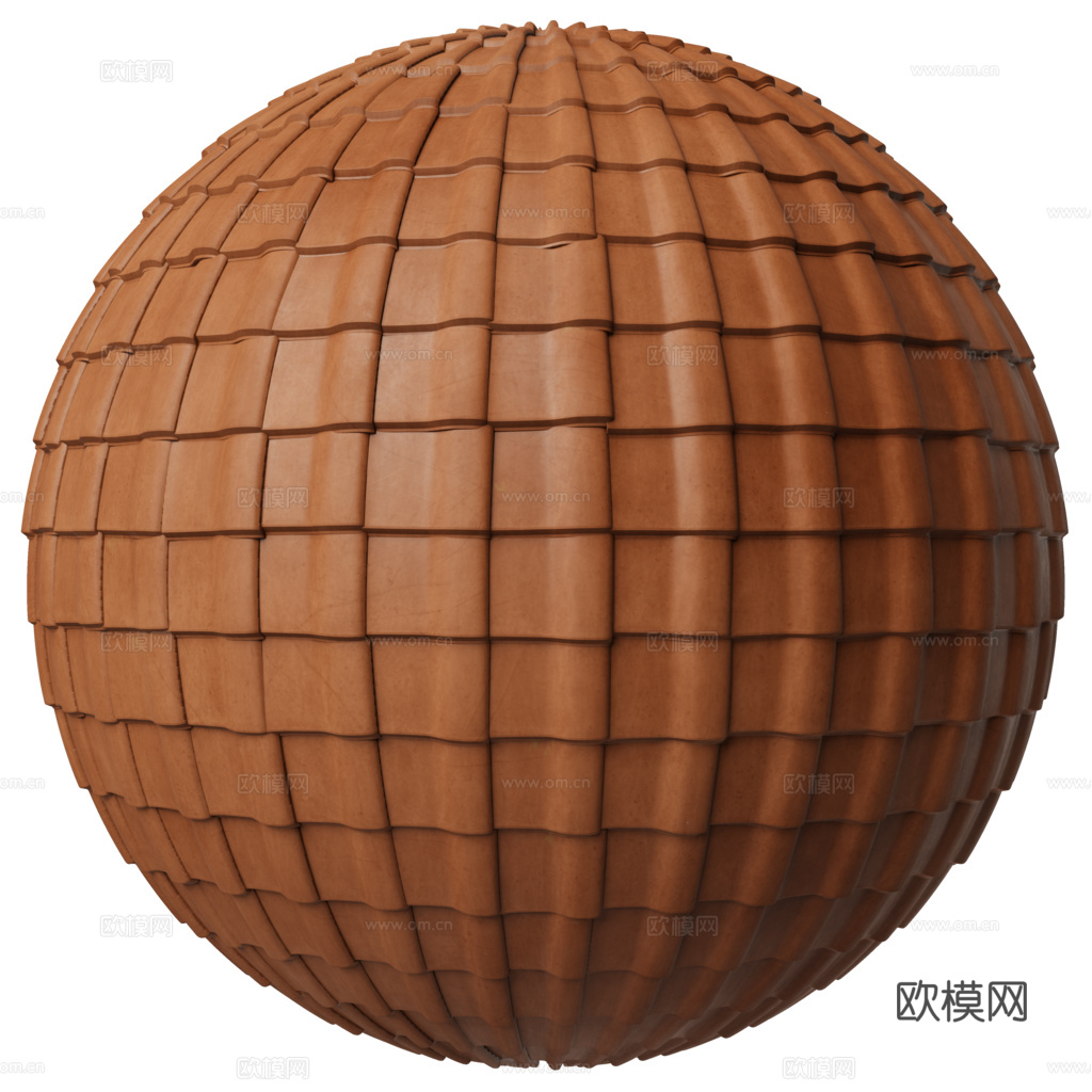 屋顶瓦片老旧陶土瓦西班牙瓦 PBR材质贴图 2k