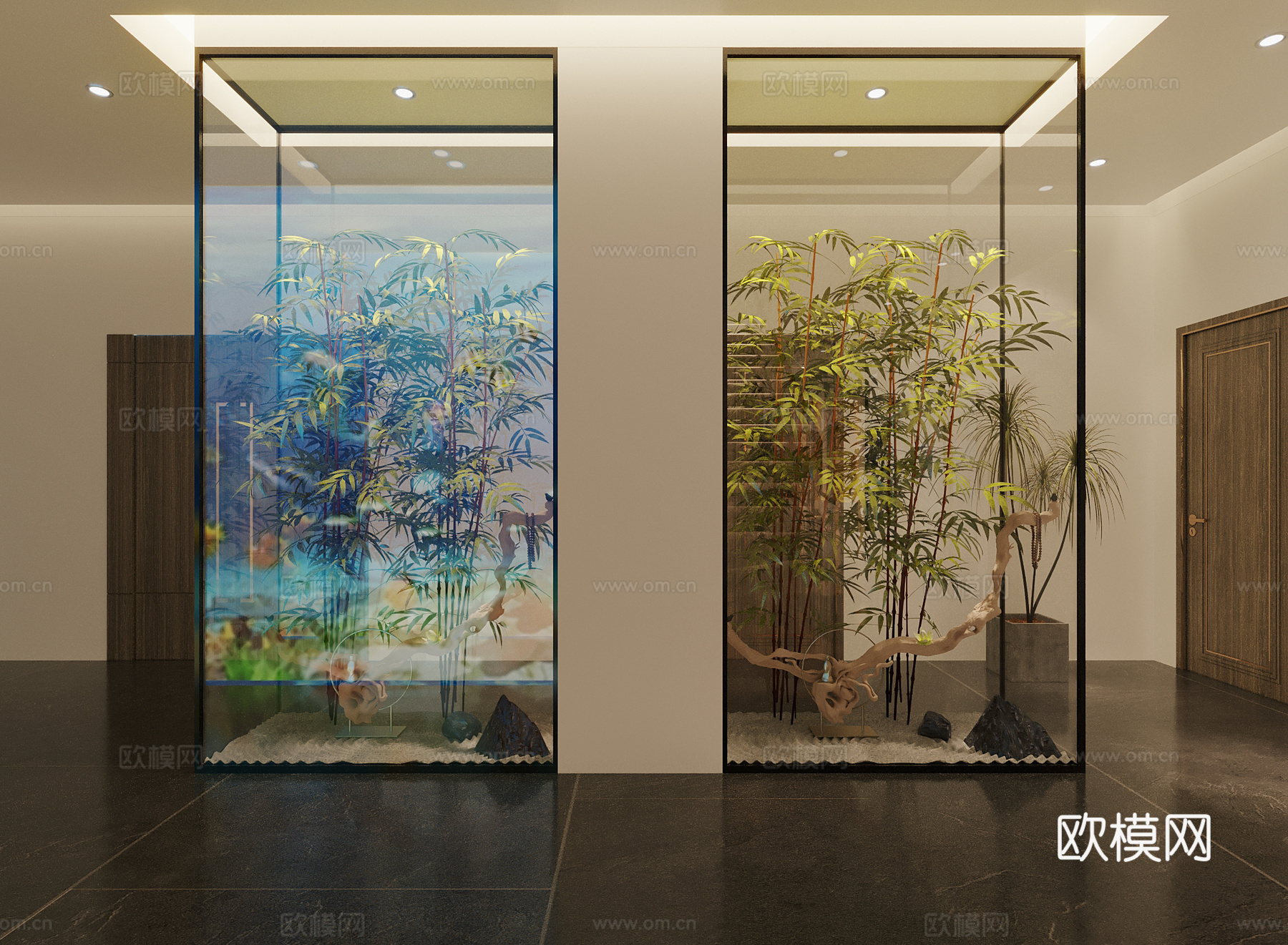 绿植景观橱窗3d模型下载