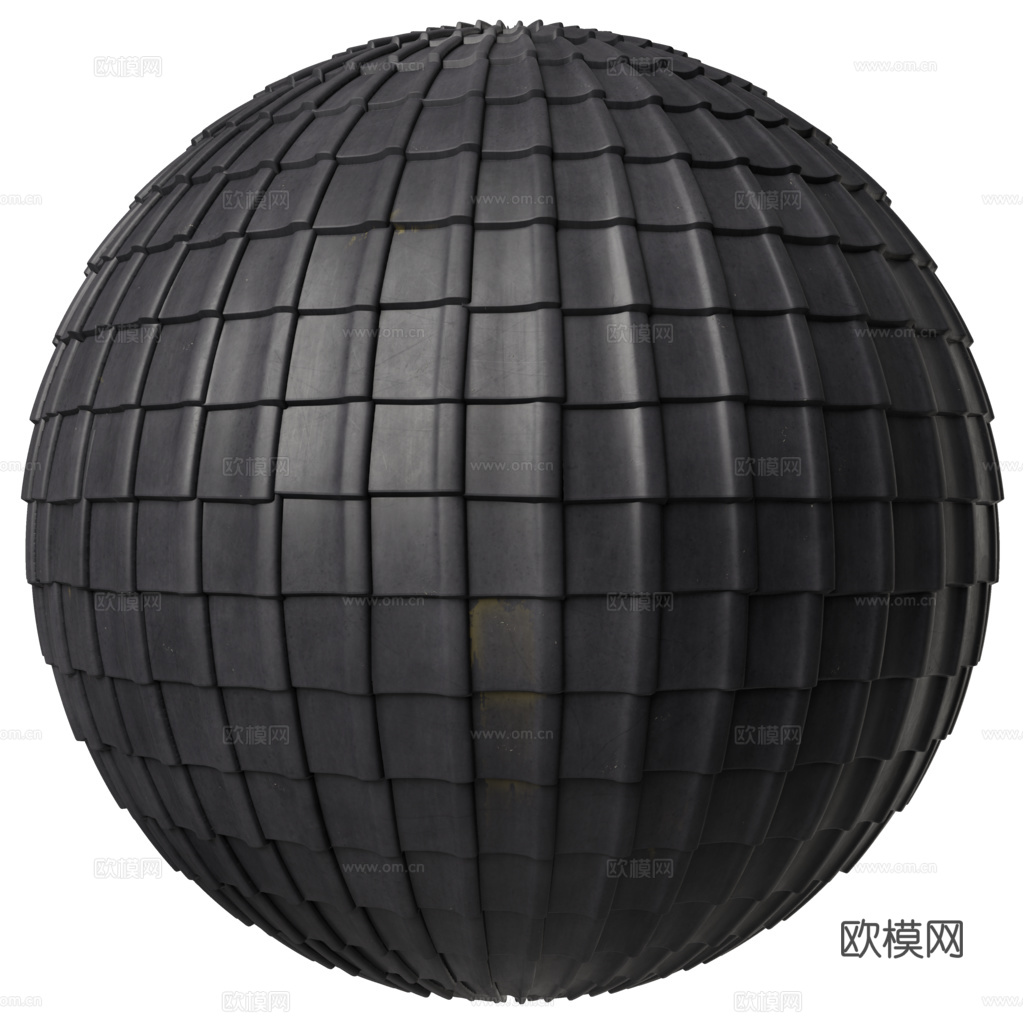 屋顶瓦片陶土瓦西班牙瓦 PBR材质贴图 2k