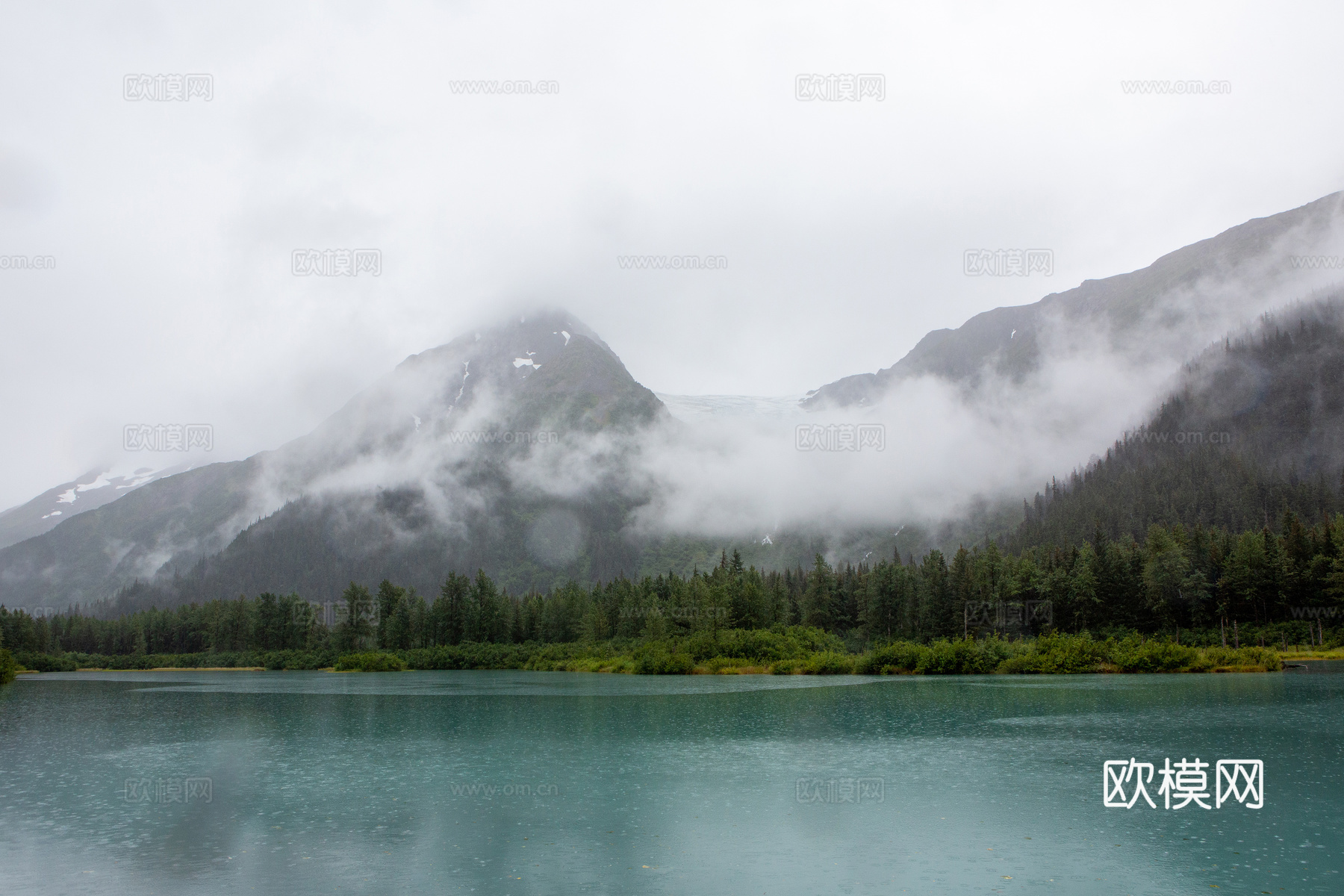 外景自然风景_远山_迷雾森林_湖泊贴图