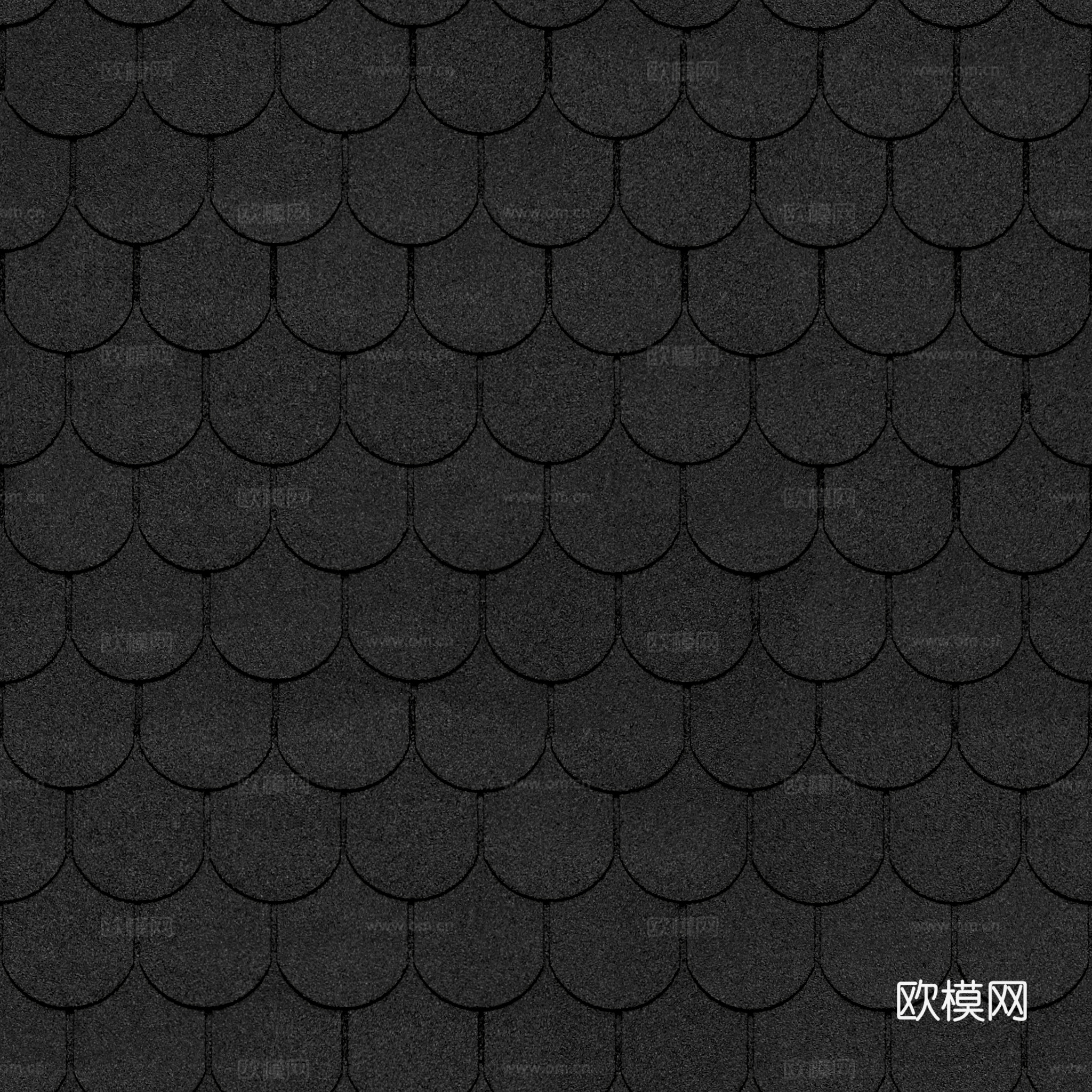 屋顶瓦片沥青瓦 PBR材质贴图 2k
