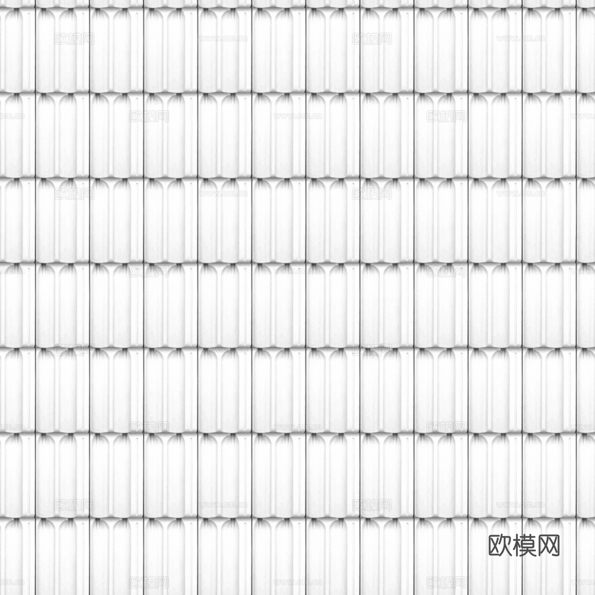 屋顶瓦片陶土瓦西班牙瓦 PBR材质贴图 2k