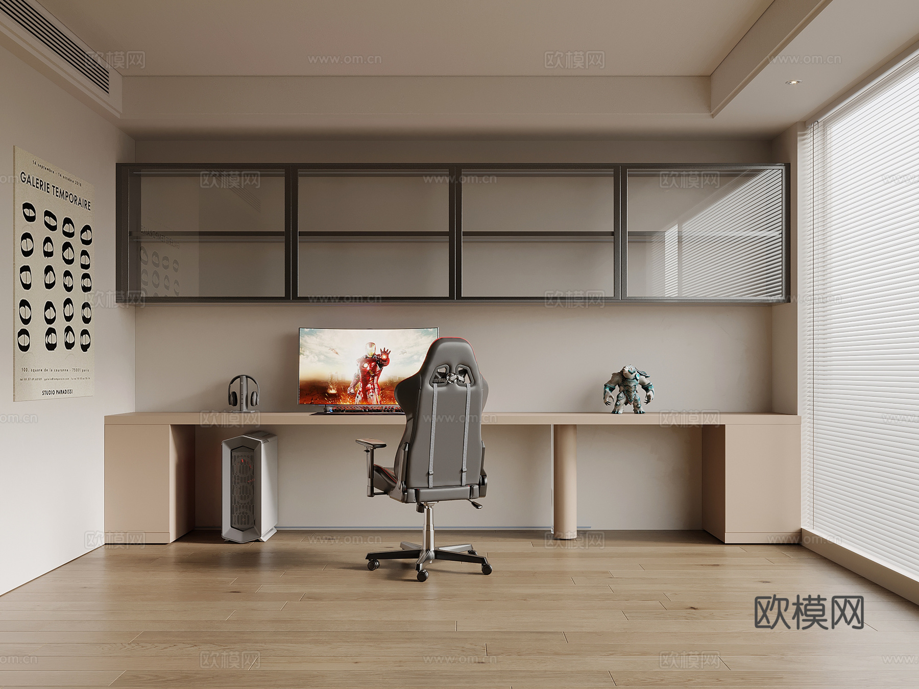 现代电竞房3d模型下载