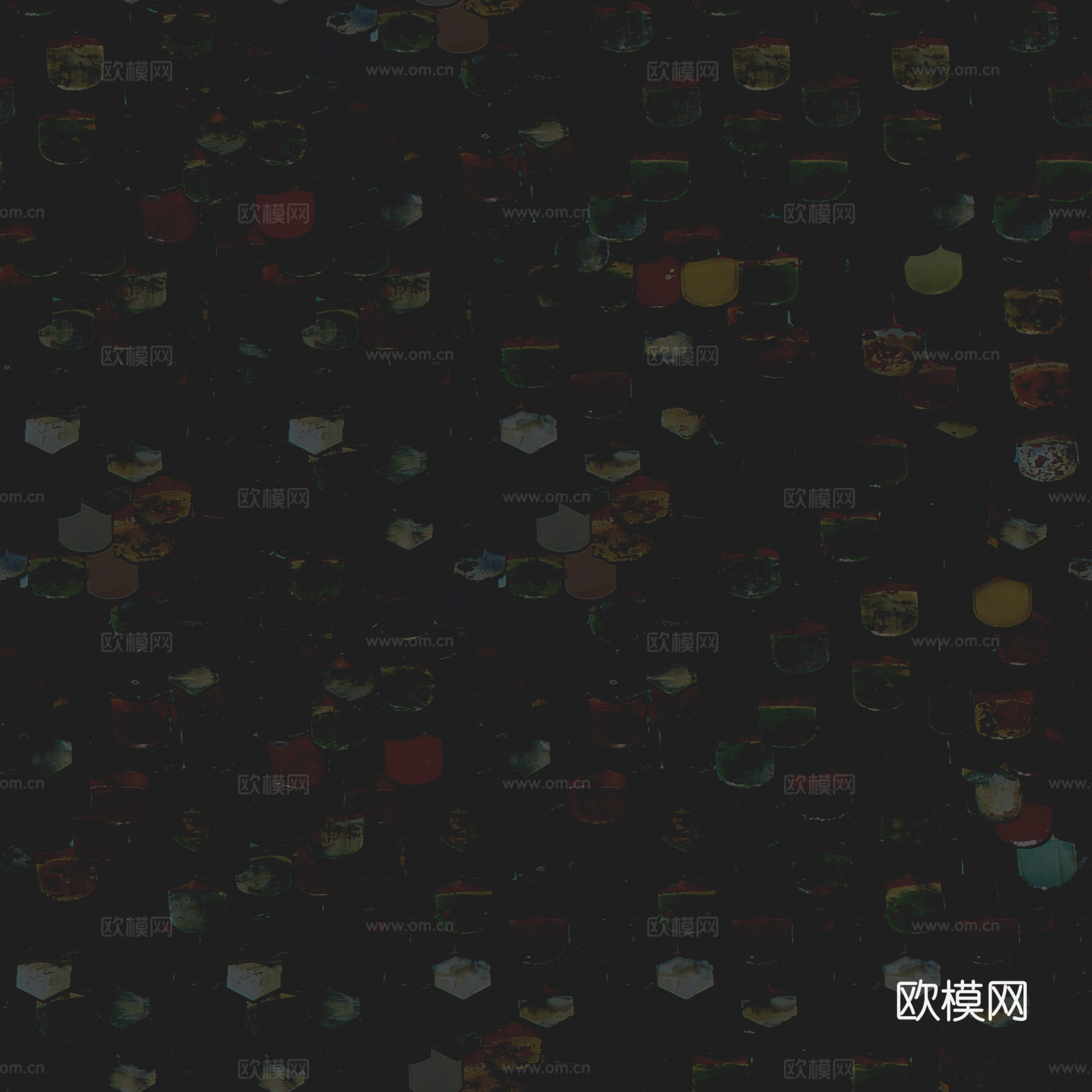 屋顶瓦片沥青瓦 PBR材质贴图 2k
