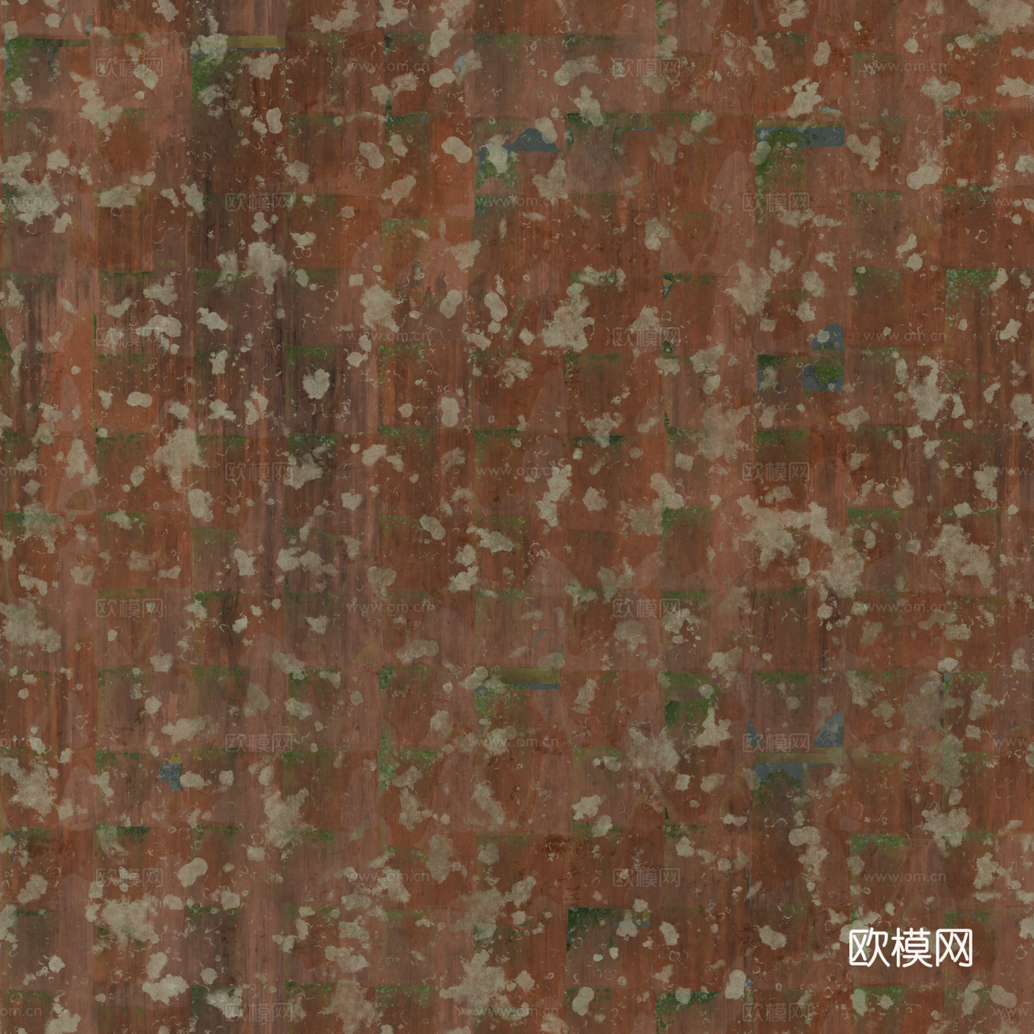 屋顶瓦片破旧陶土瓦西班牙瓦 PBR材质贴图 2k