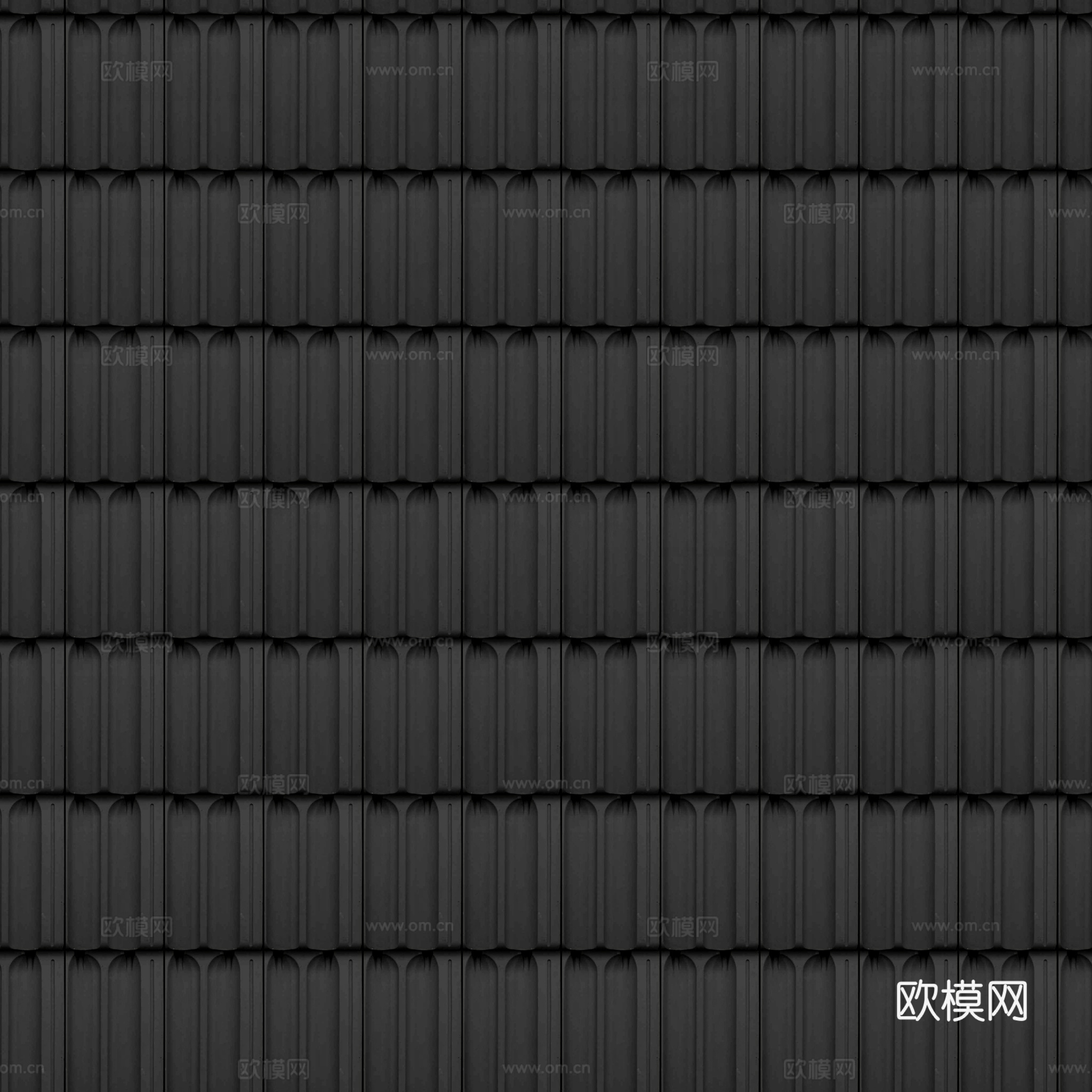 屋顶瓦片陶土瓦西班牙瓦 PBR材质贴图 2k