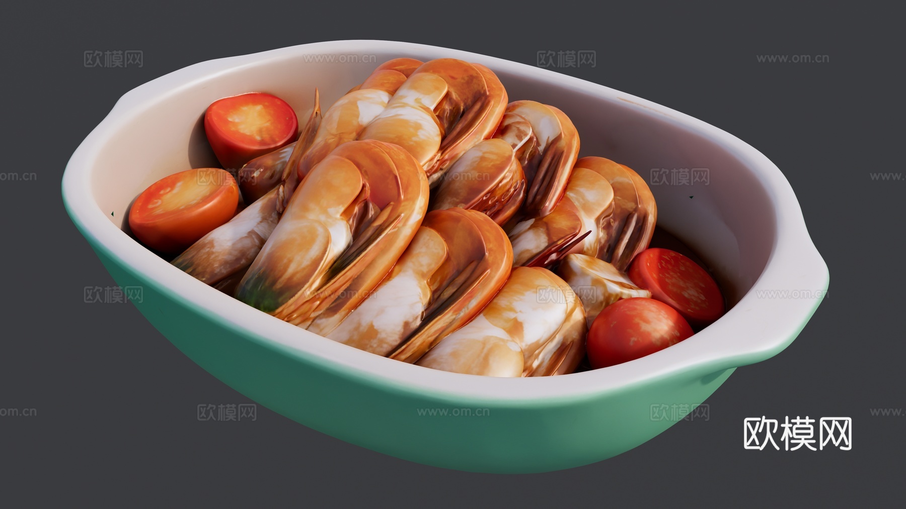 油焖大虾菜品su模型