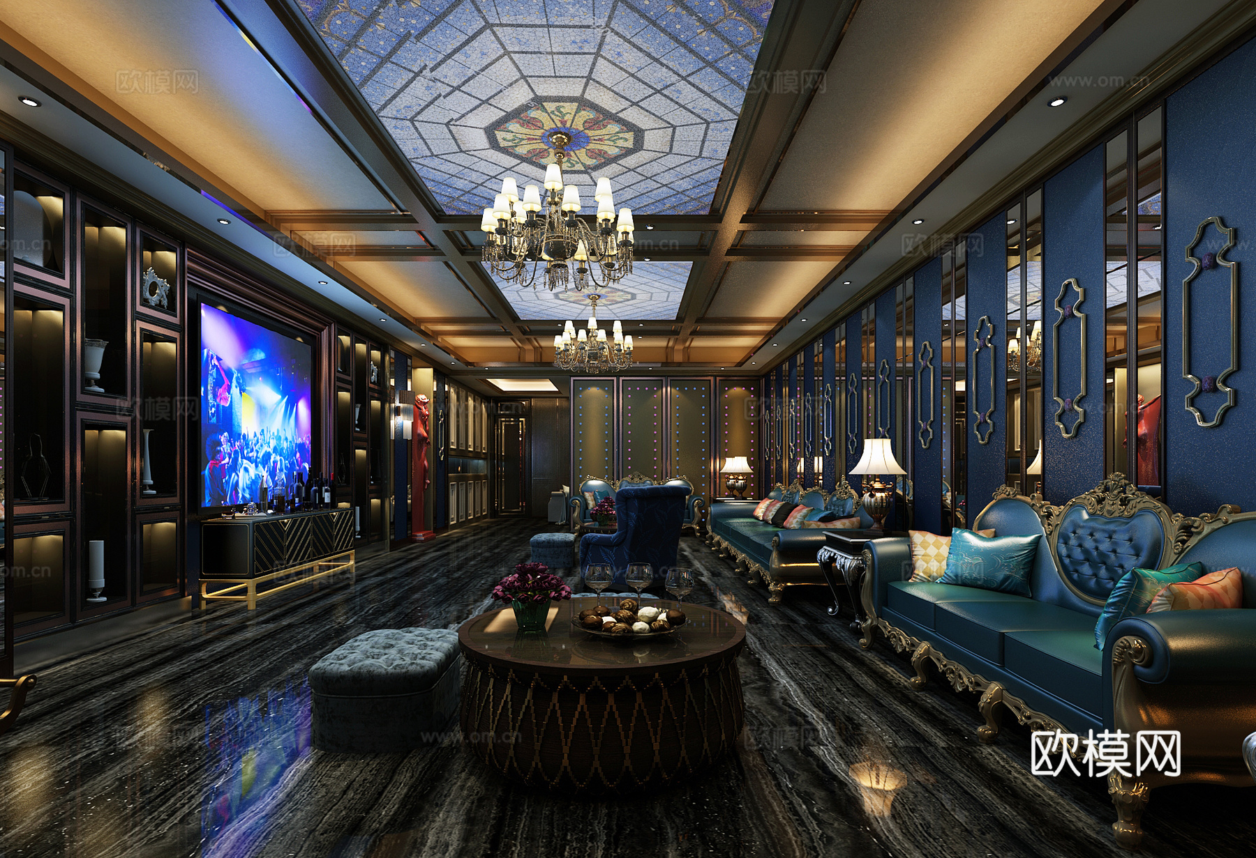 其它ktv 工装 影音室3d模型下载（渲染图1）