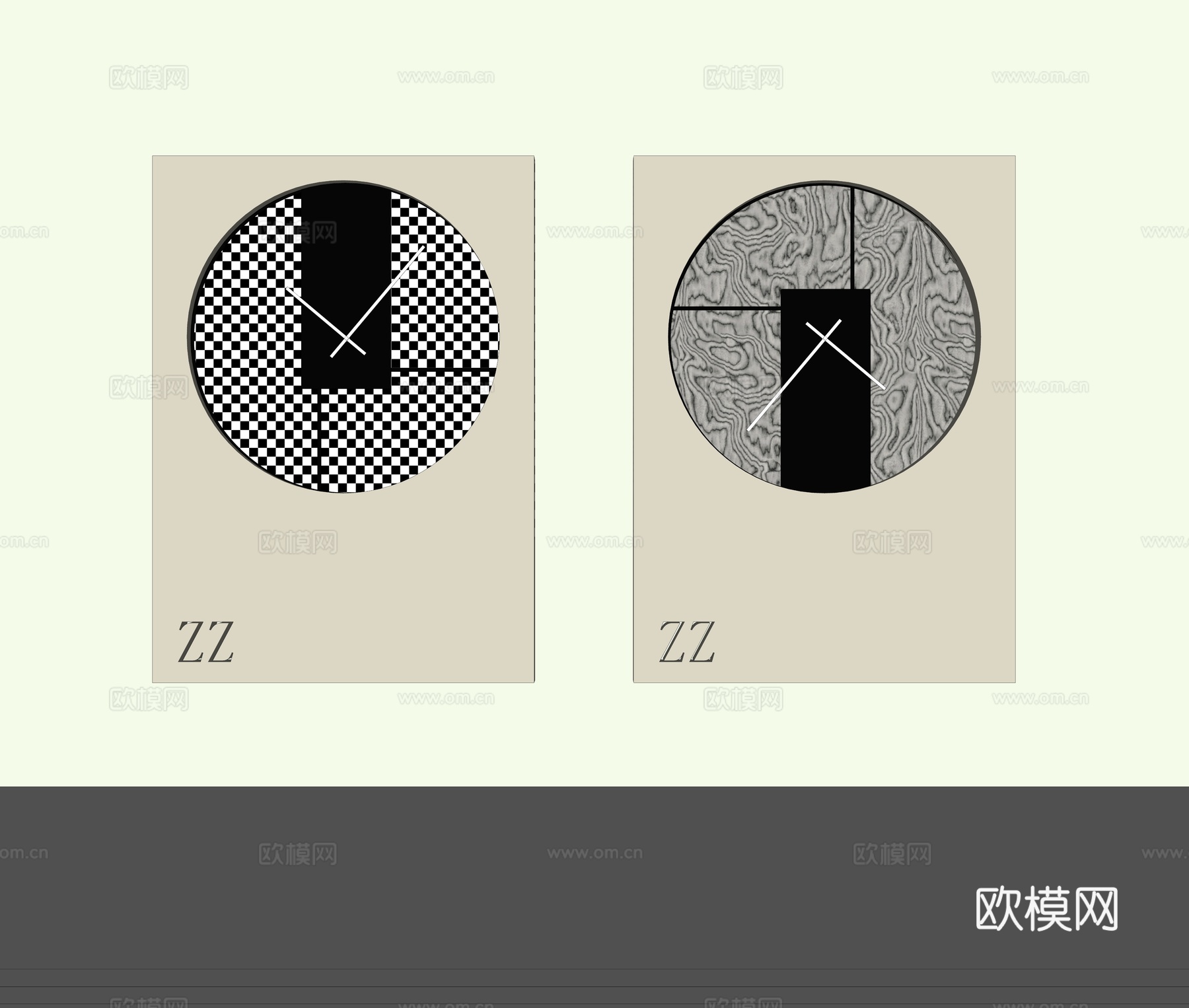 现代墙饰挂件 钟表 摆钟su模型