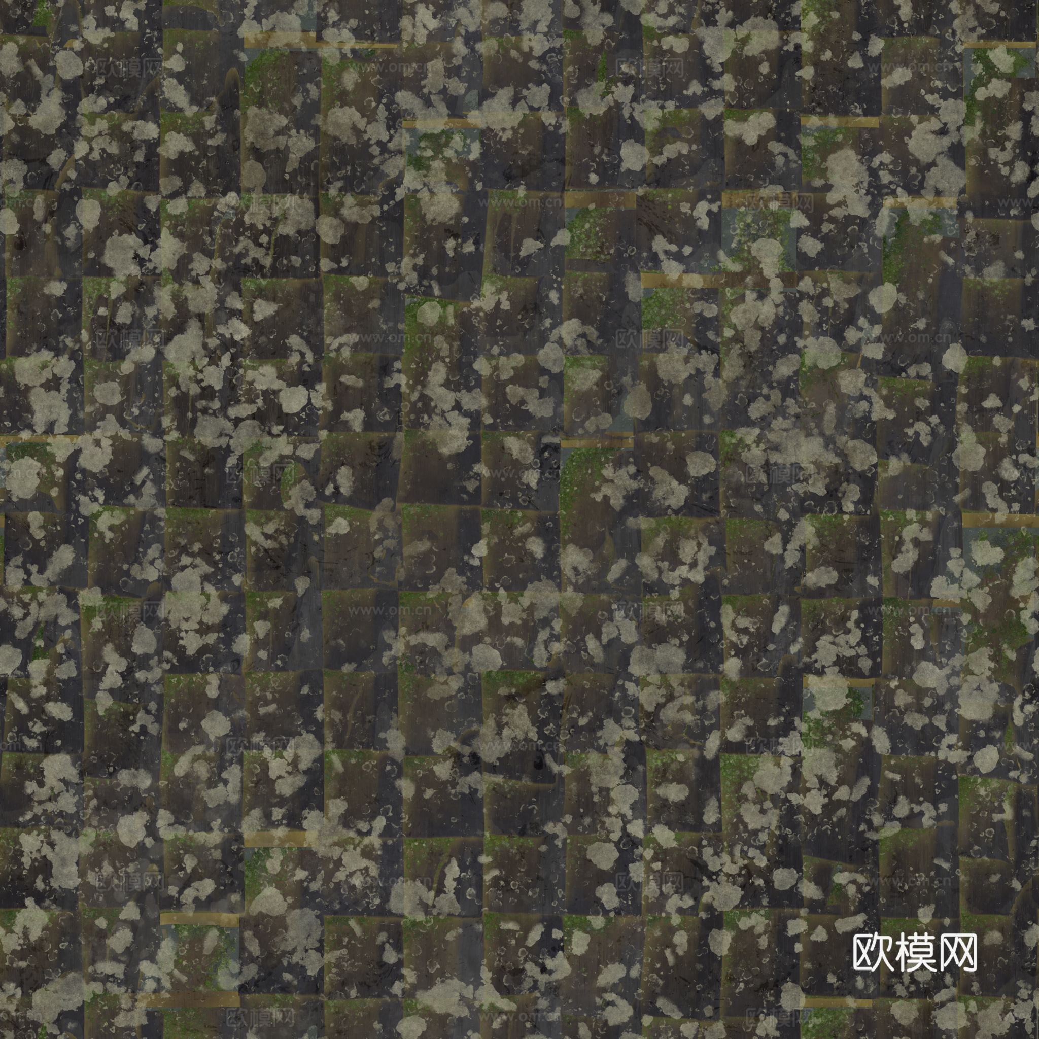 屋顶瓦片破旧陶土瓦西班牙瓦 PBR材质贴图 2k