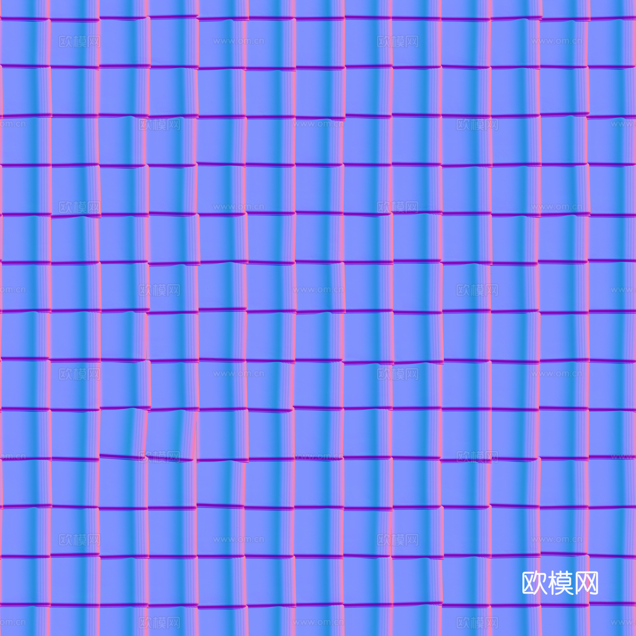 屋顶瓦片陶土瓦西班牙瓦 PBR材质贴图 2k