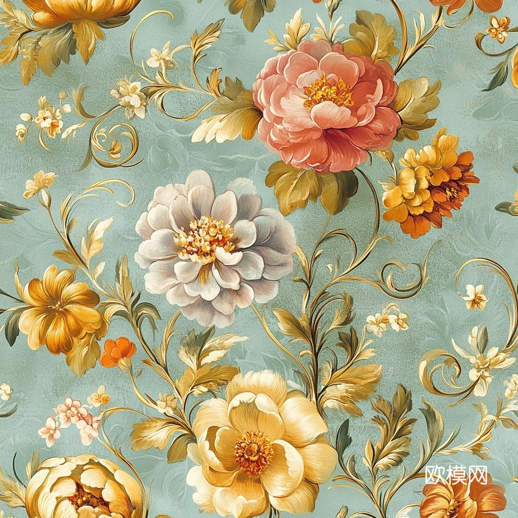 新中式壁纸 壁布 植物壁纸 花鸟壁纸贴图