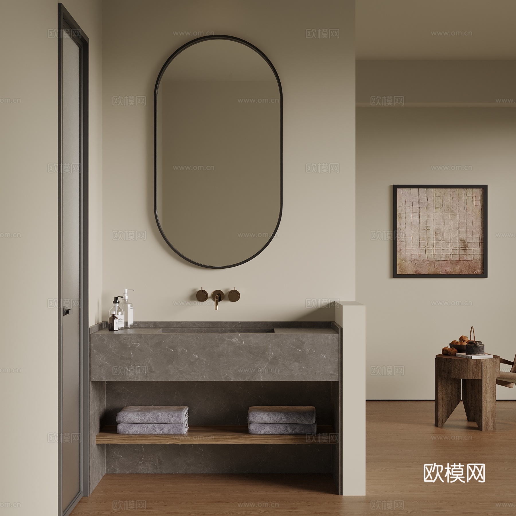 卫生间干区su模型